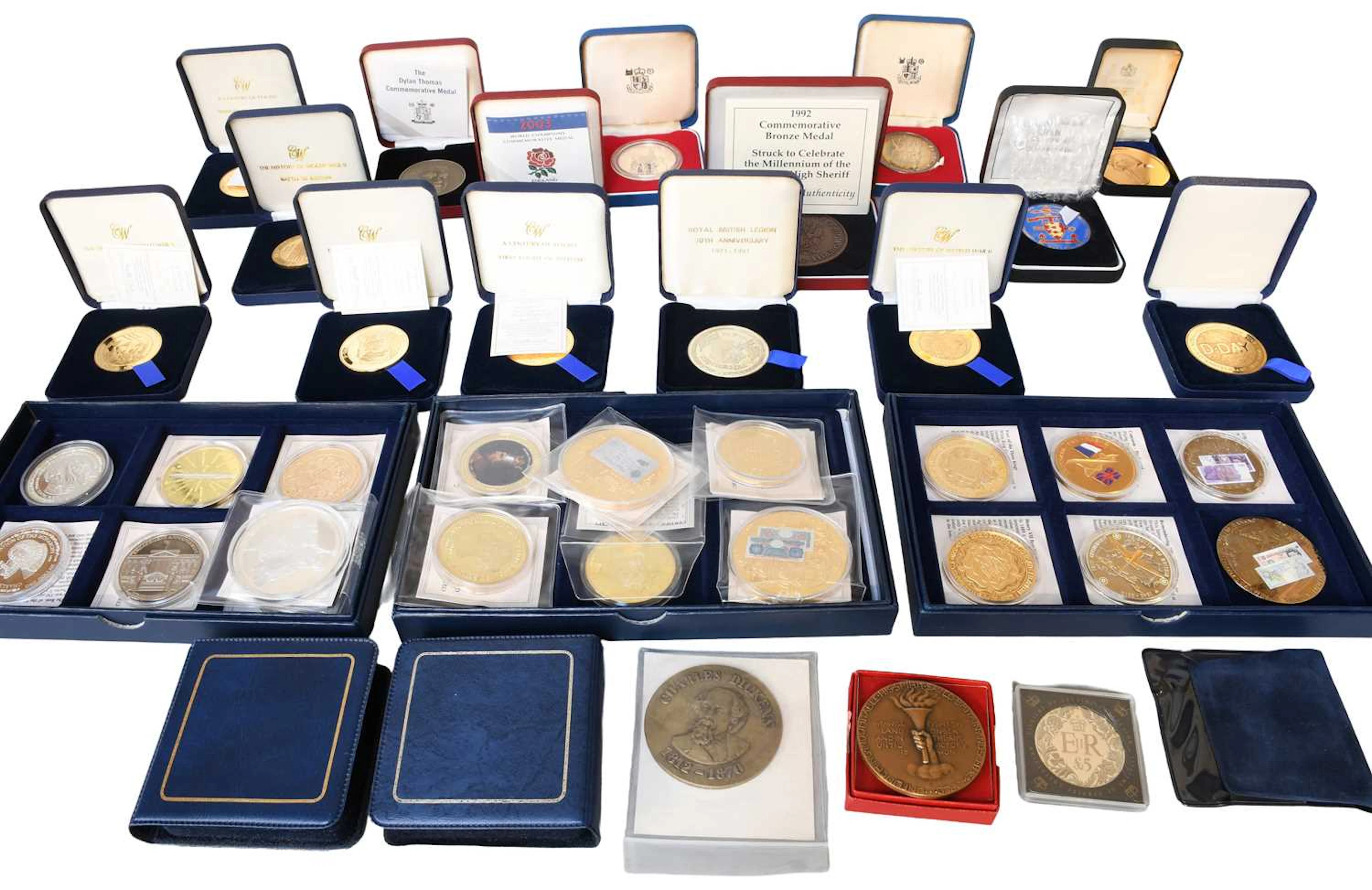 Assorted Cased Commemorative Coins and Medals