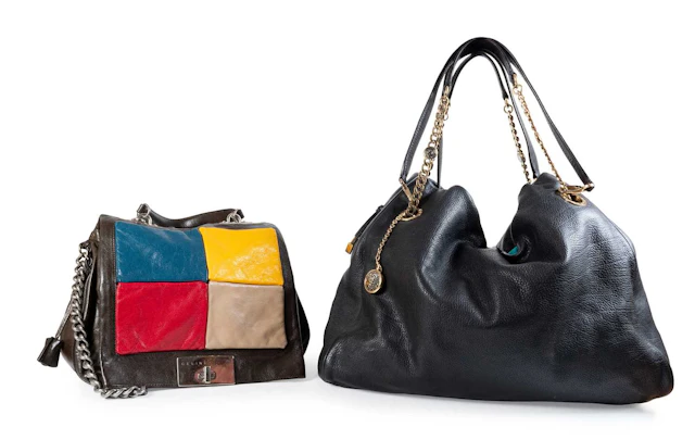 Celine Leather Colour Block Flap Top Handbag, Bvlgari Black Scotchgrain