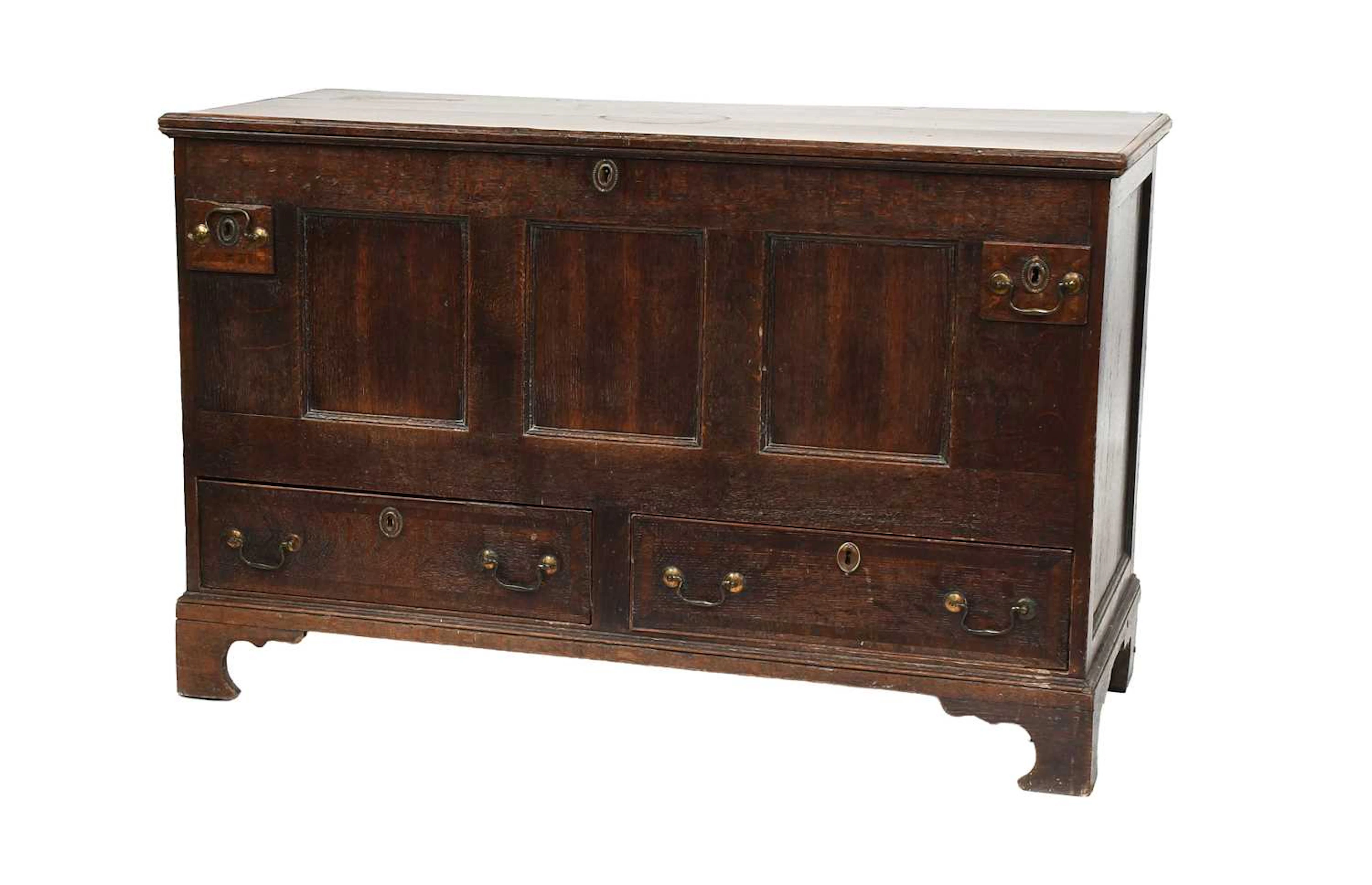 A George III Oak Mule Chest