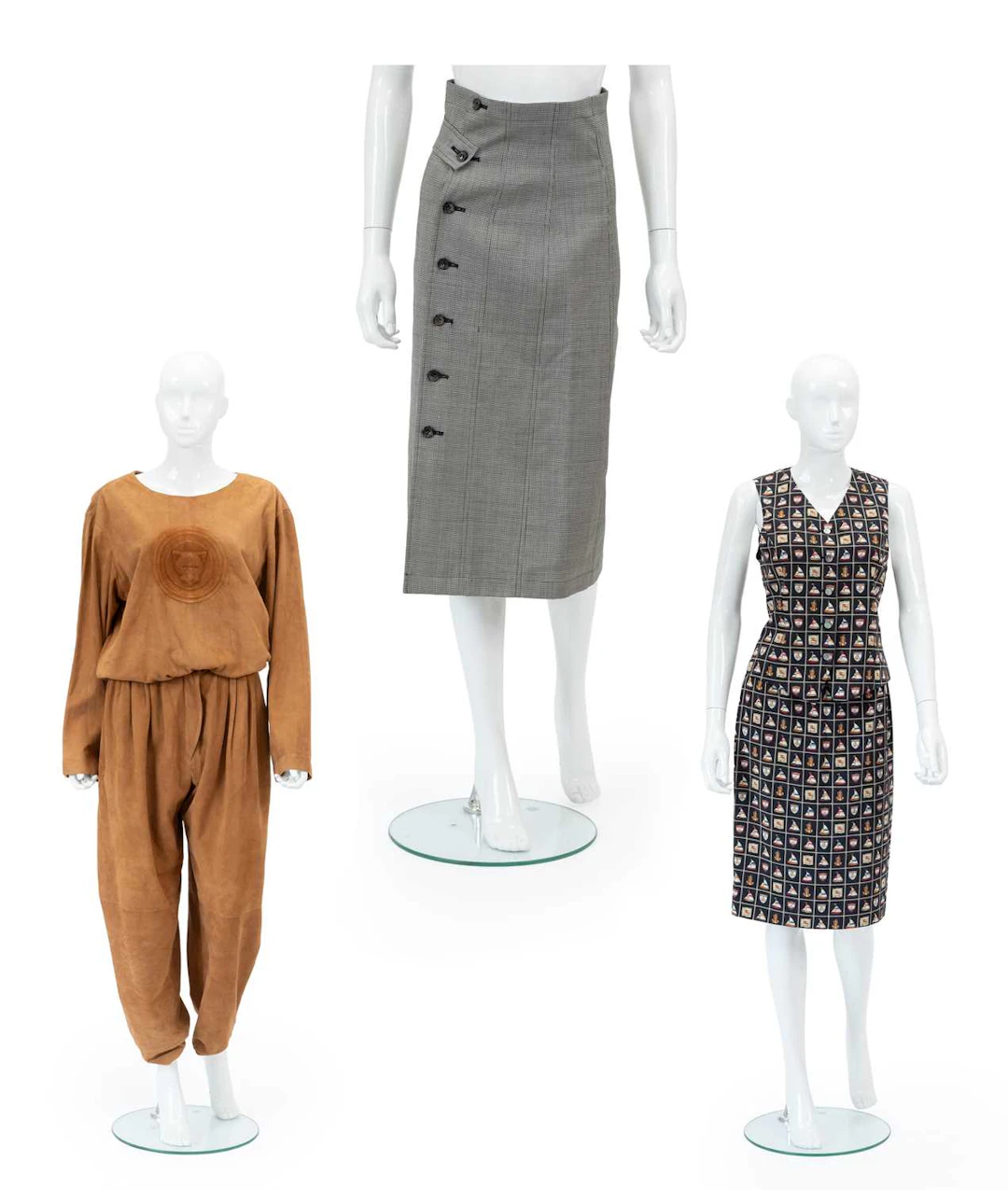 A Krizia Tan Sheepskin Matching Top and Trousers, Burberry's Matching