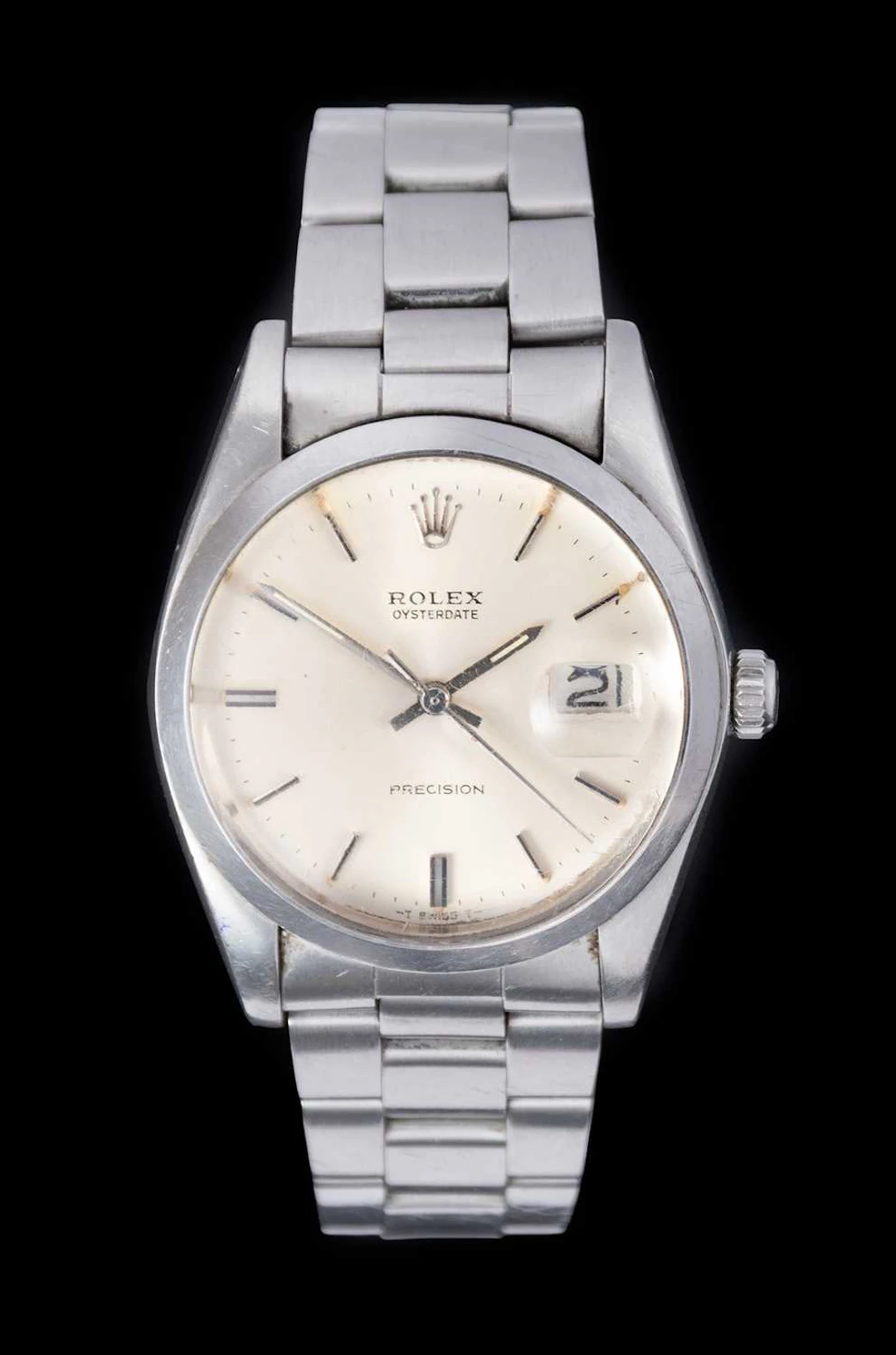 Rolex: A Stainless Steel Calendar Centre Seconds Wristwatch, signed