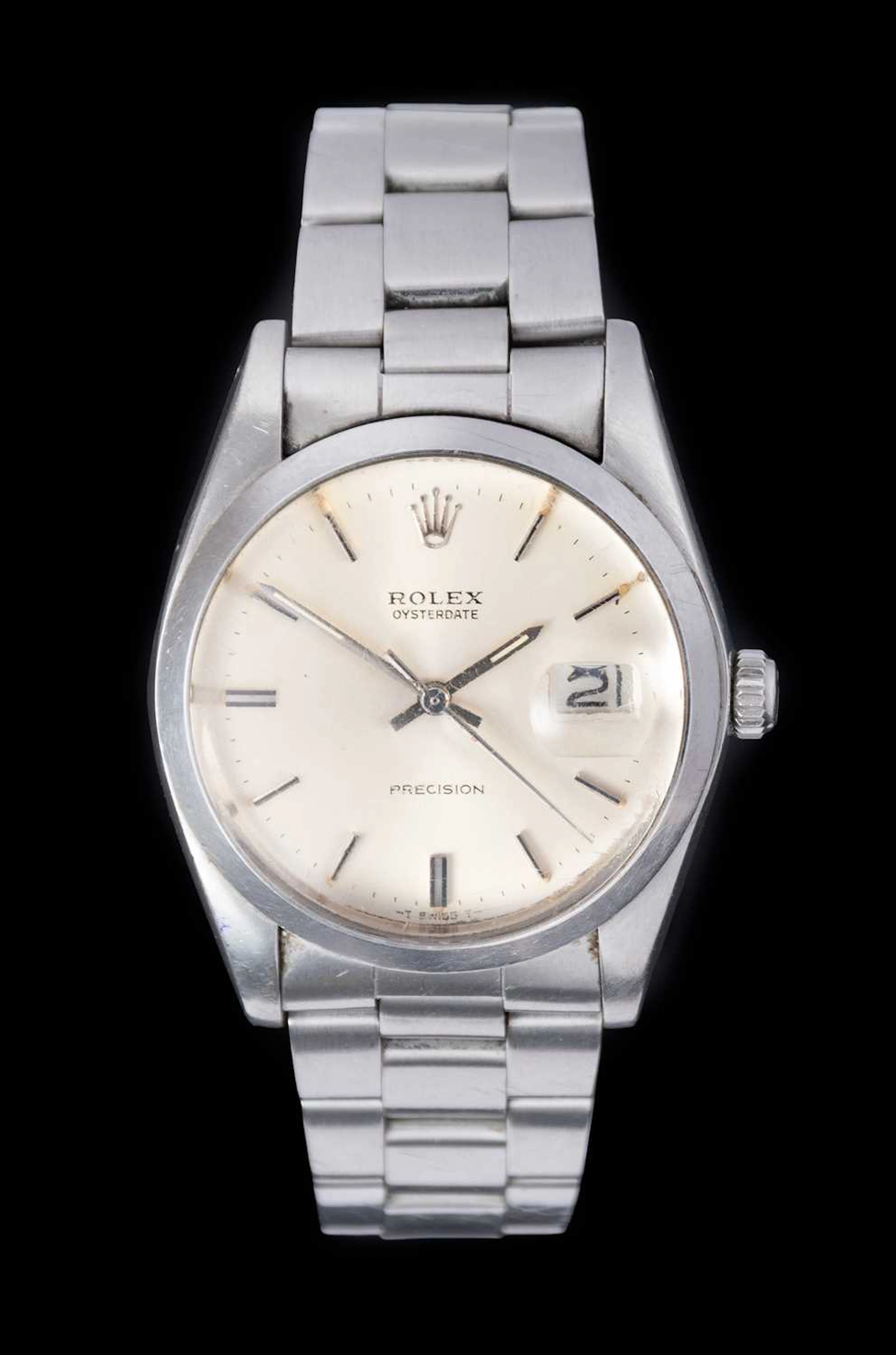 Rolex: A Stainless Steel Calendar Centre Seconds Wristwatch, signed