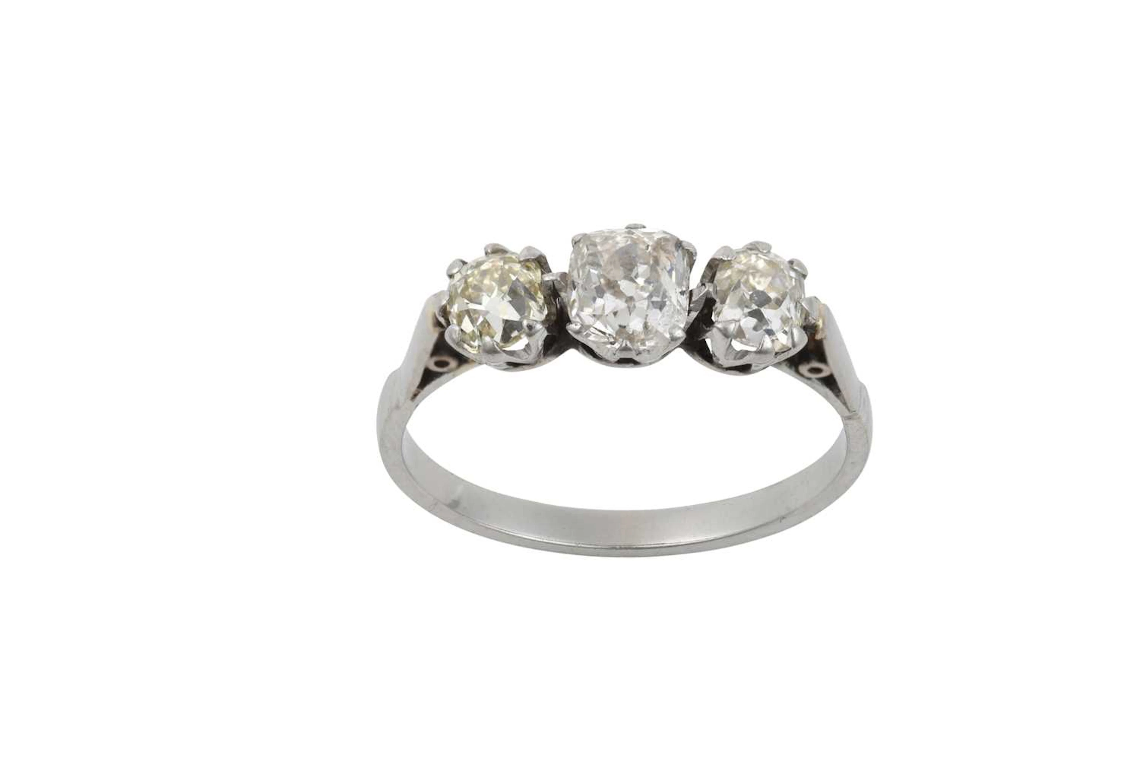 A Diamond Three Stone Ring