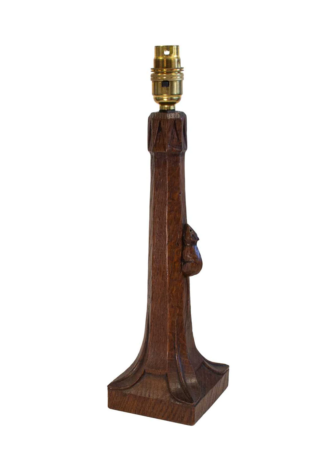 Robert Mouseman Thompson (1876-1955): An English Oak Table Lamp