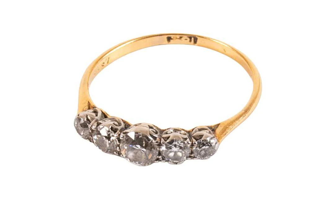 A Diamond Five Stone Ring