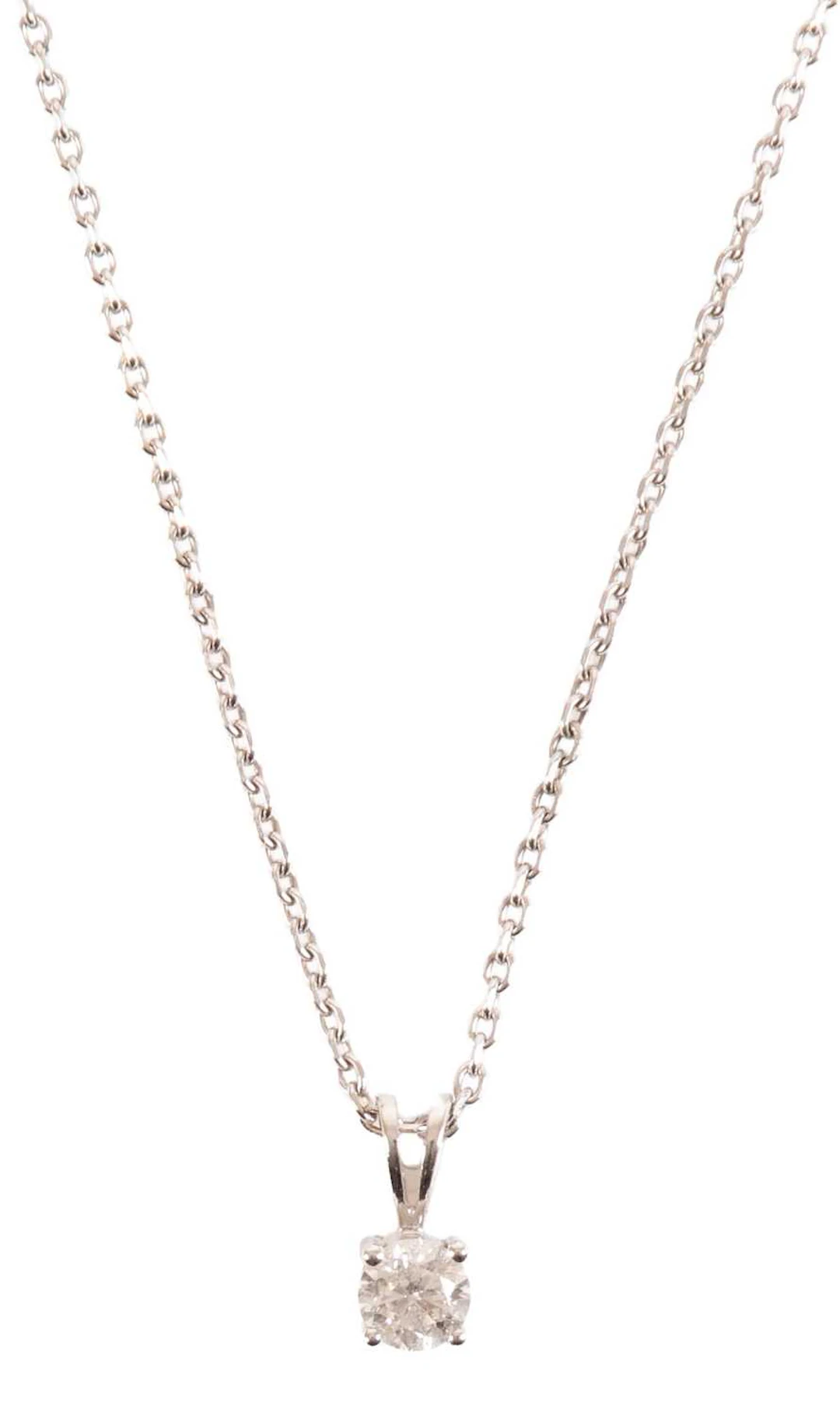 A Diamond Solitaire Pendant on Chain