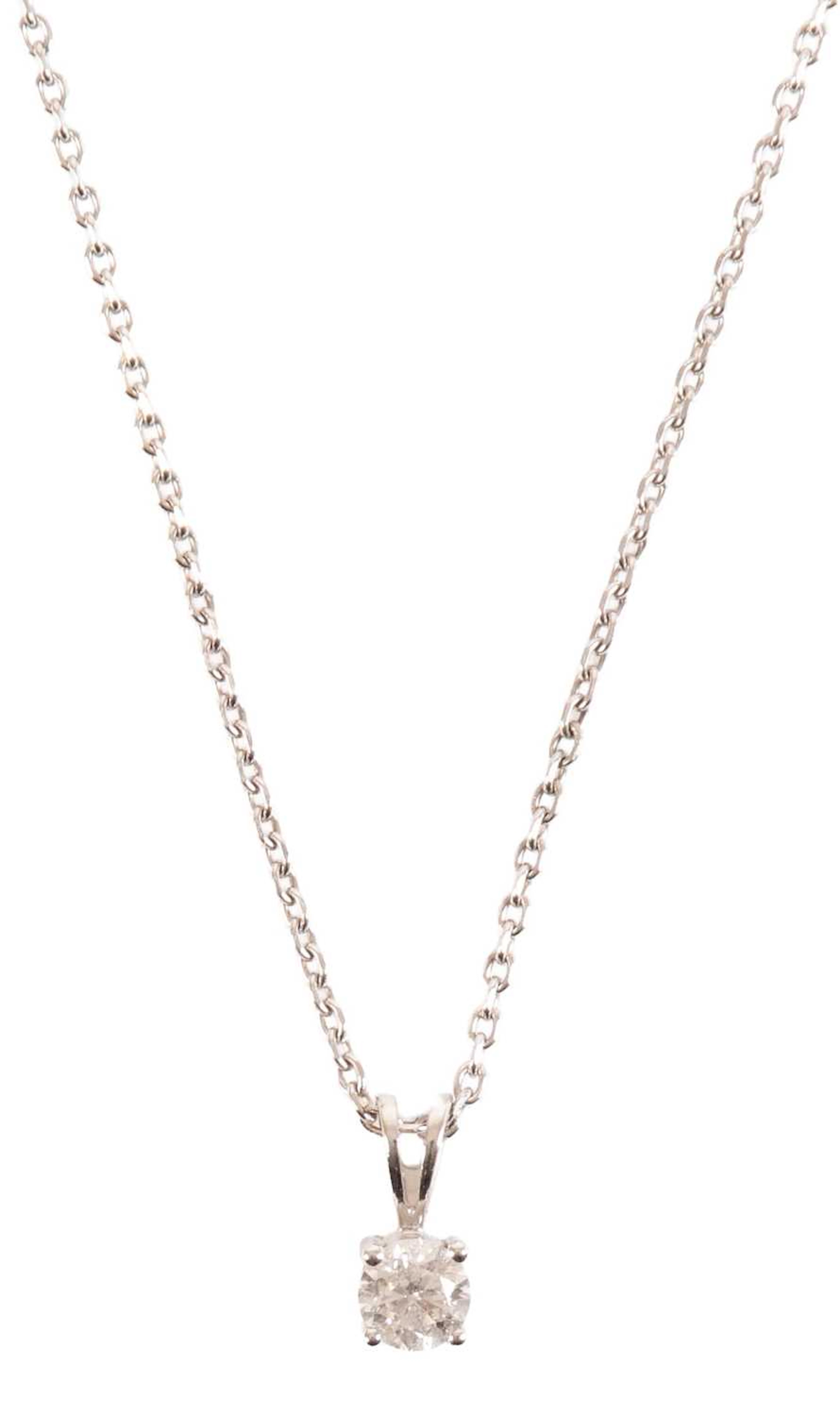 A Diamond Solitaire Pendant on Chain