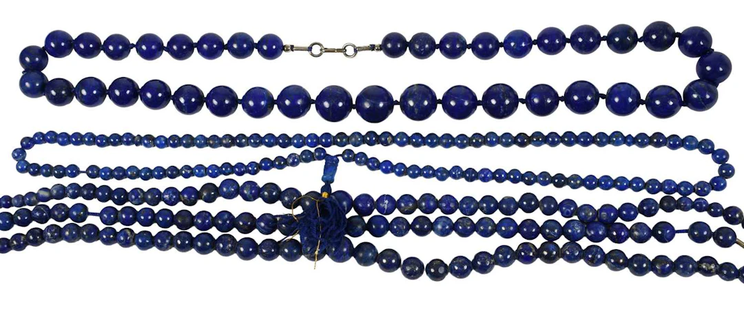 Six Lapis Lazuli Bead Necklaces