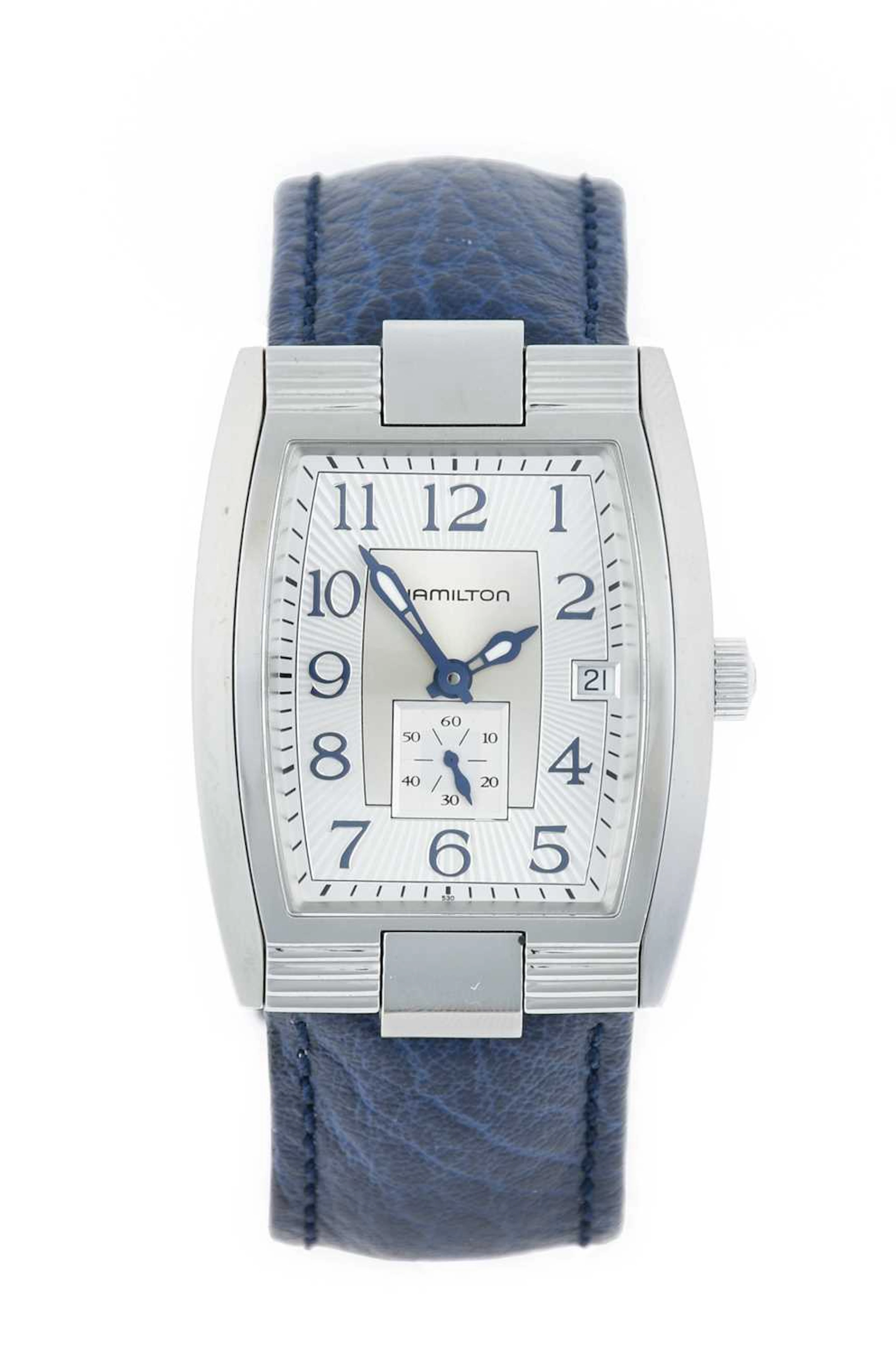 Hamilton: A Stainless Steel Tonneau Shaped Automatic Calendar Wristwatch