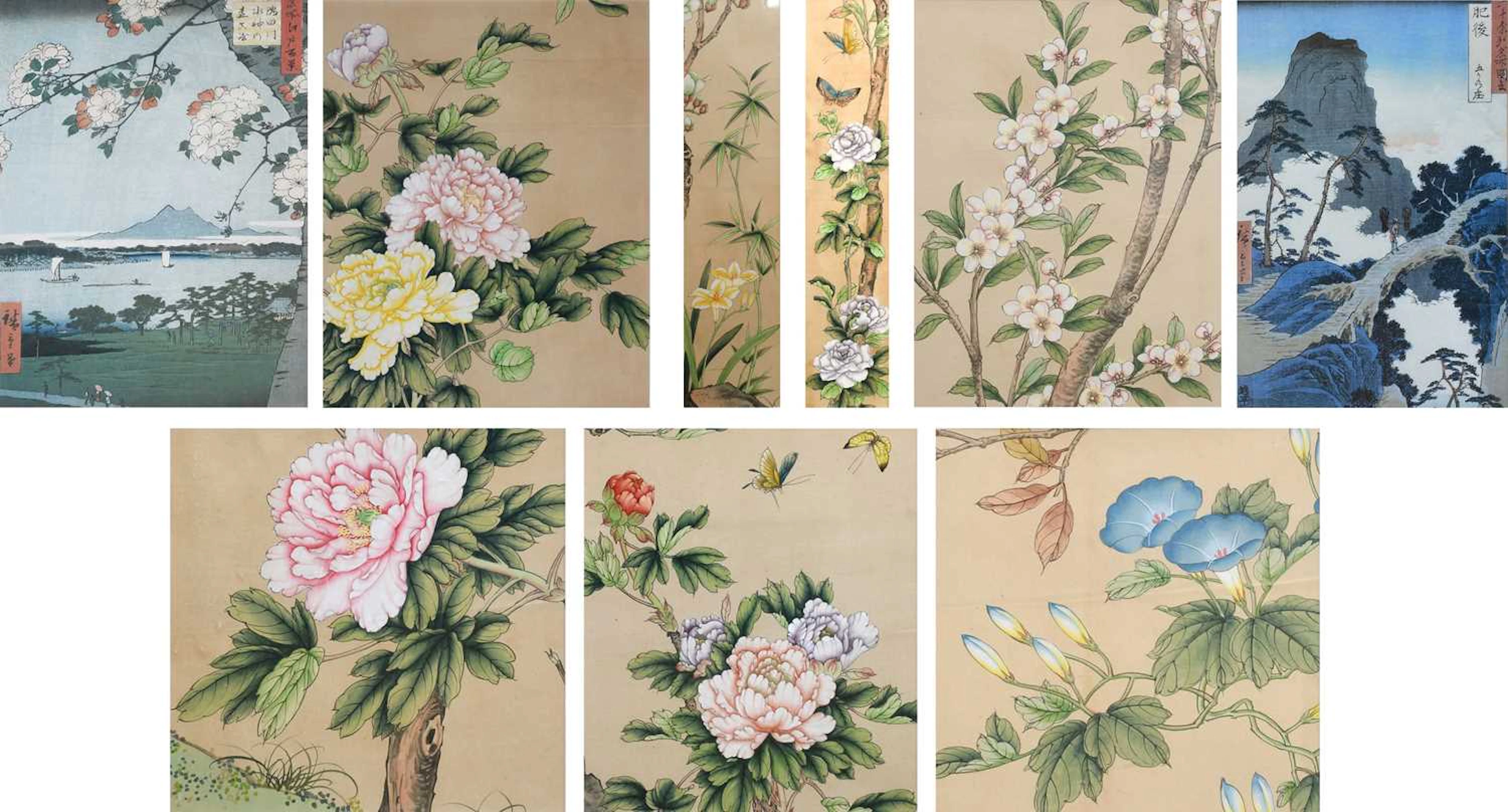 A Collection of Modern Chinese-Style Watercolours on Silk