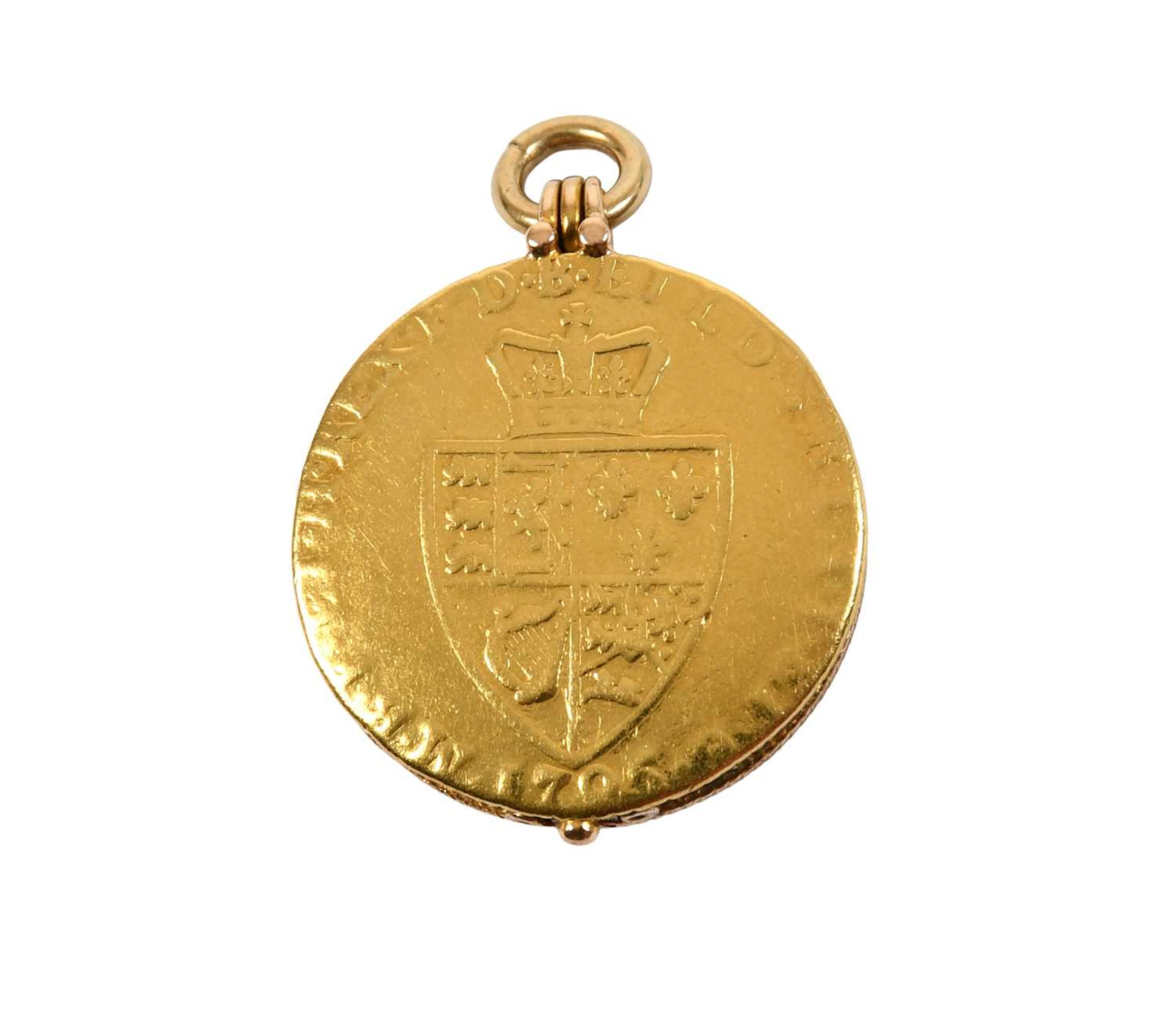 A Spade Guinea and Hardstone Fob/Locket
