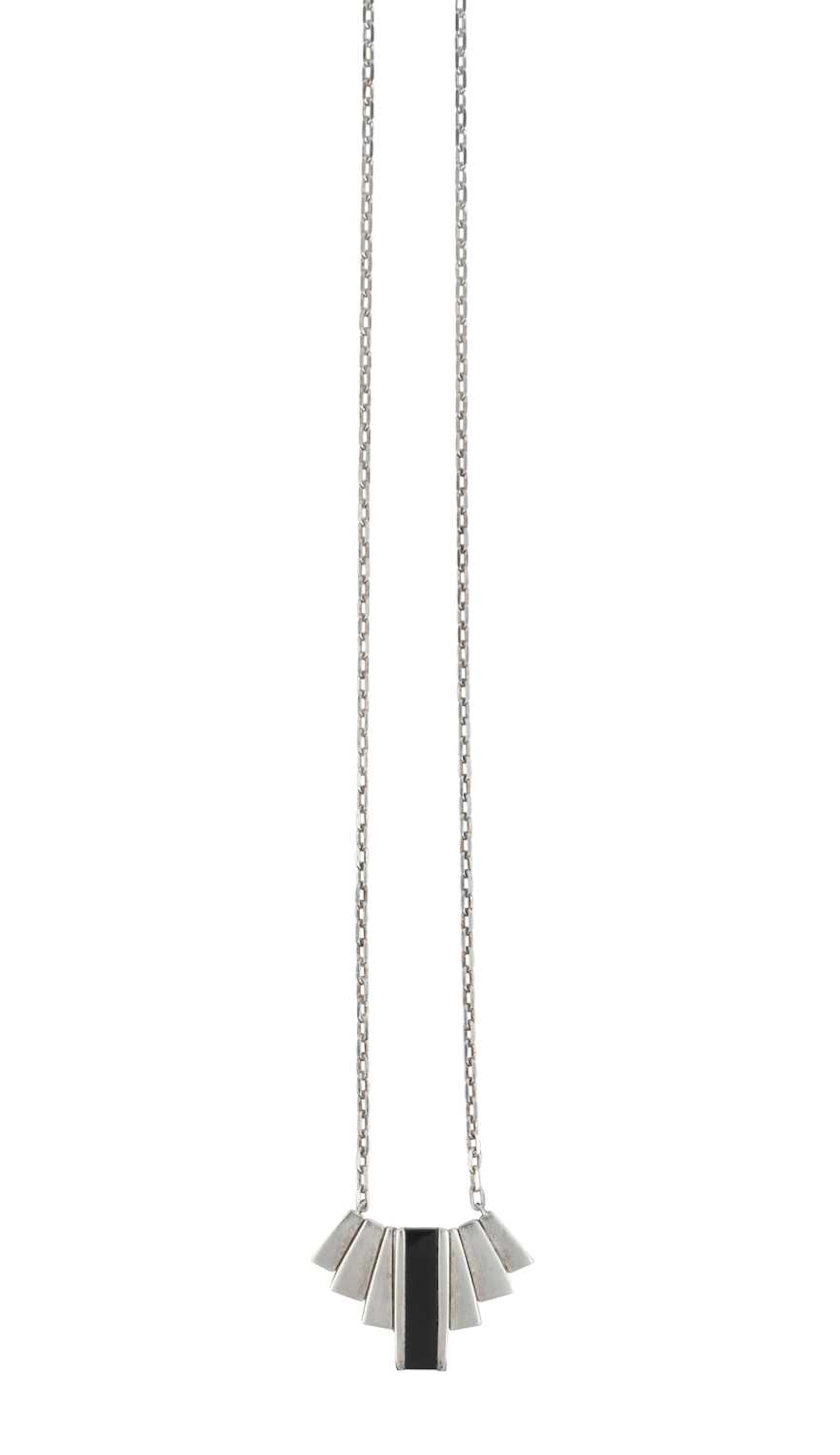 An Onyx Aria Necklace and A Pair of Earrings, by Georg Jensen