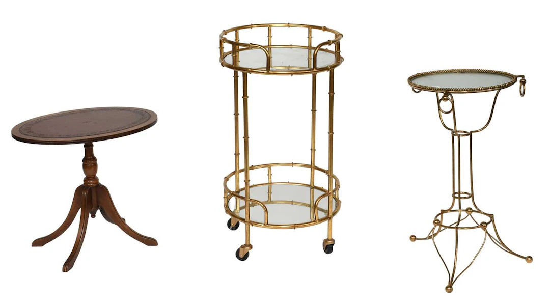 A Brass Two-Tier Circular Trolley