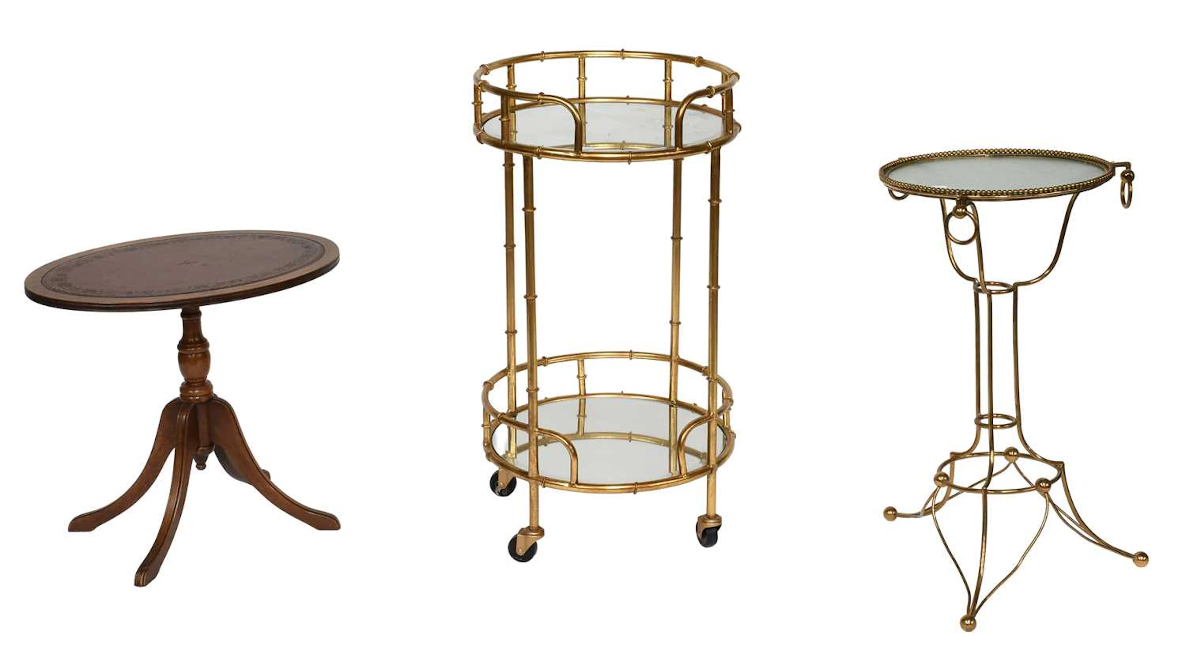A Brass Two-Tier Circular Trolley