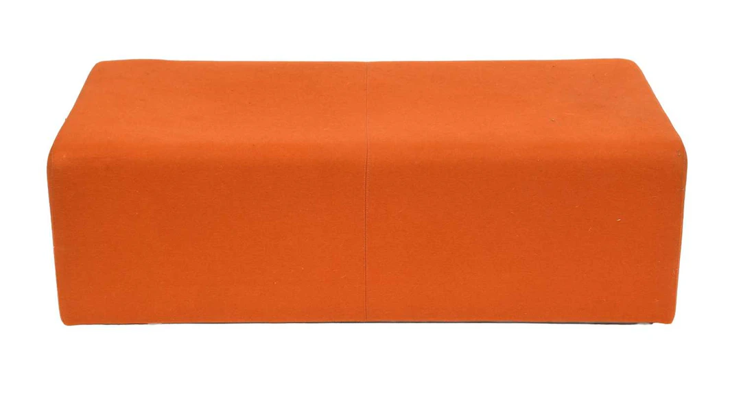 A Modern Orange Upholstered Footstool