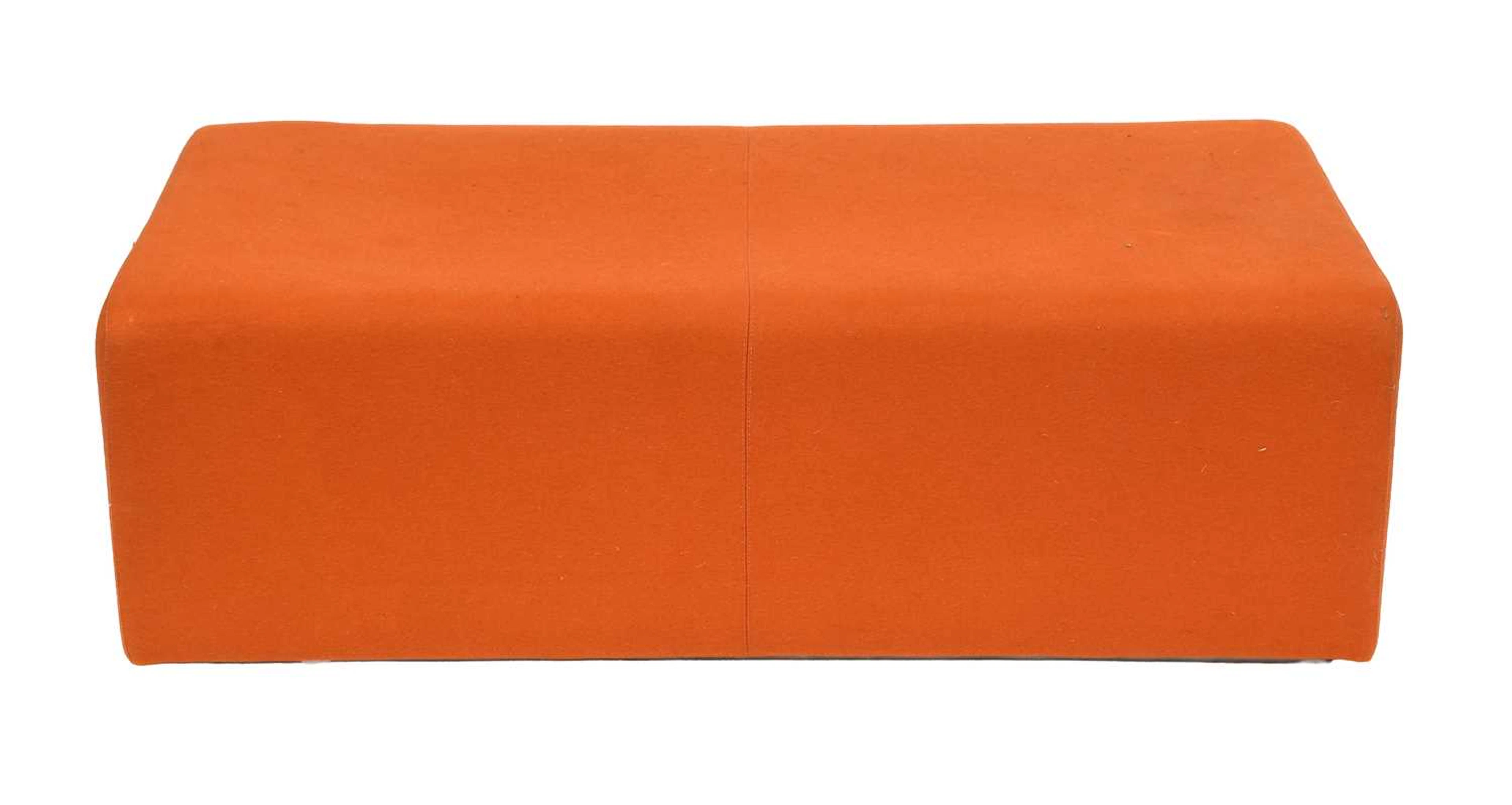 A Modern Orange Upholstered Footstool