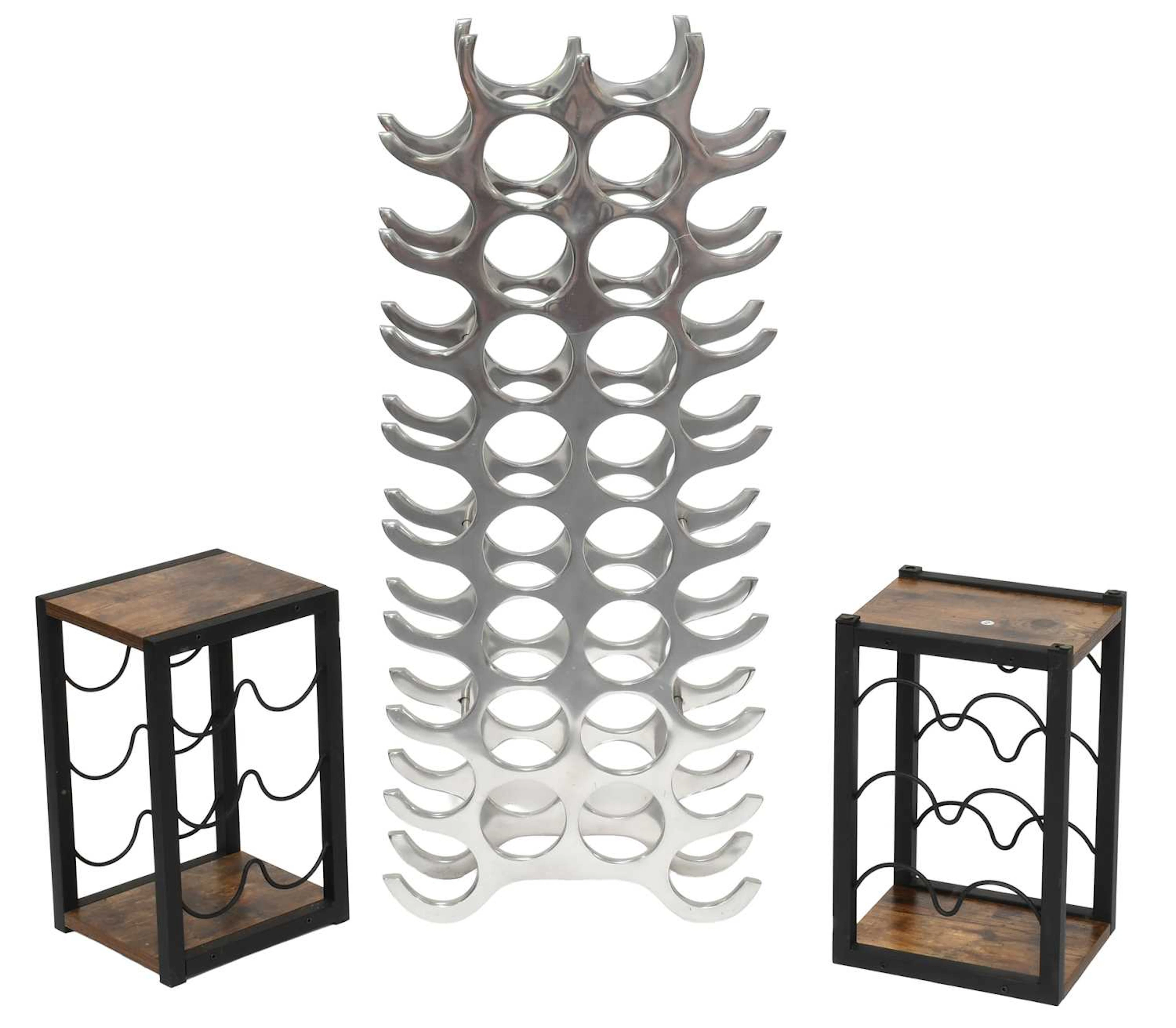 A Modern Chrome Wine Rack