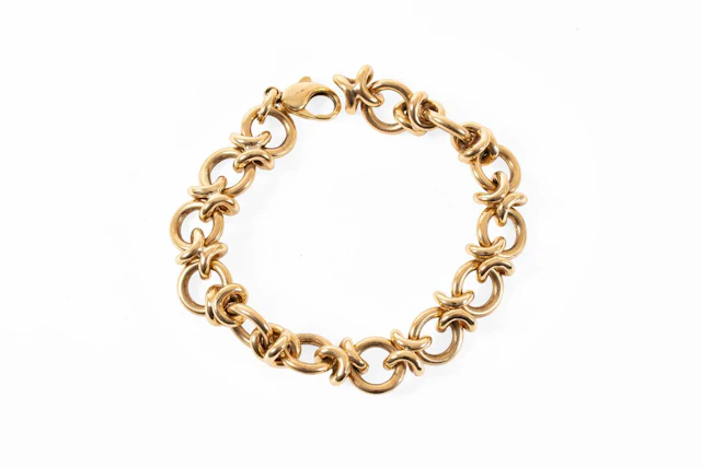 A 9 Carat Gold Fancy Link Bracelet