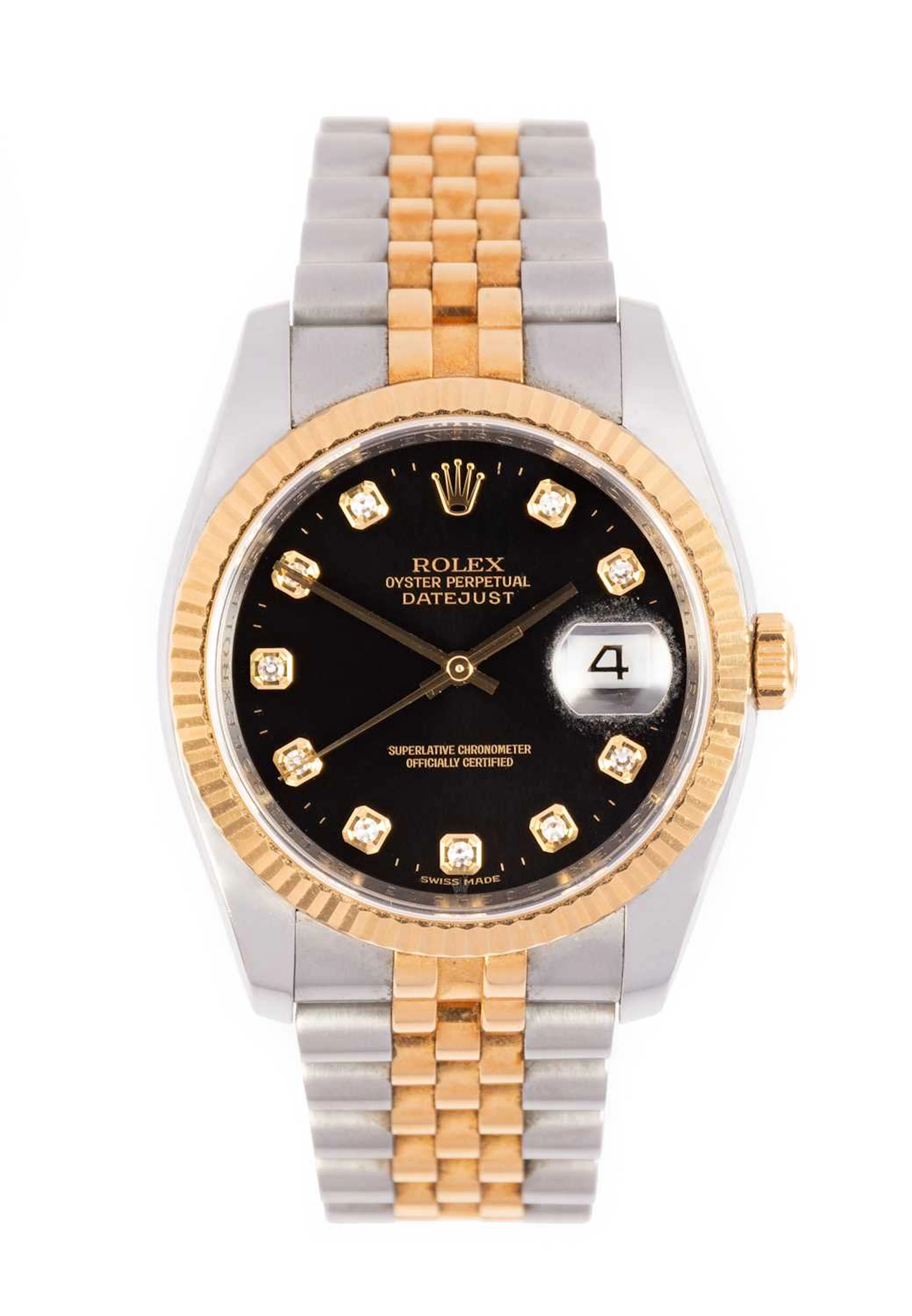 Rolex: A Steel and Gold Automatic Calendar Centre Seconds Wristwatch