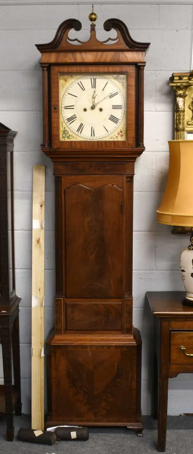 A Mahogany Eight Day Painted Dial Longcase Clock, circa 1800
