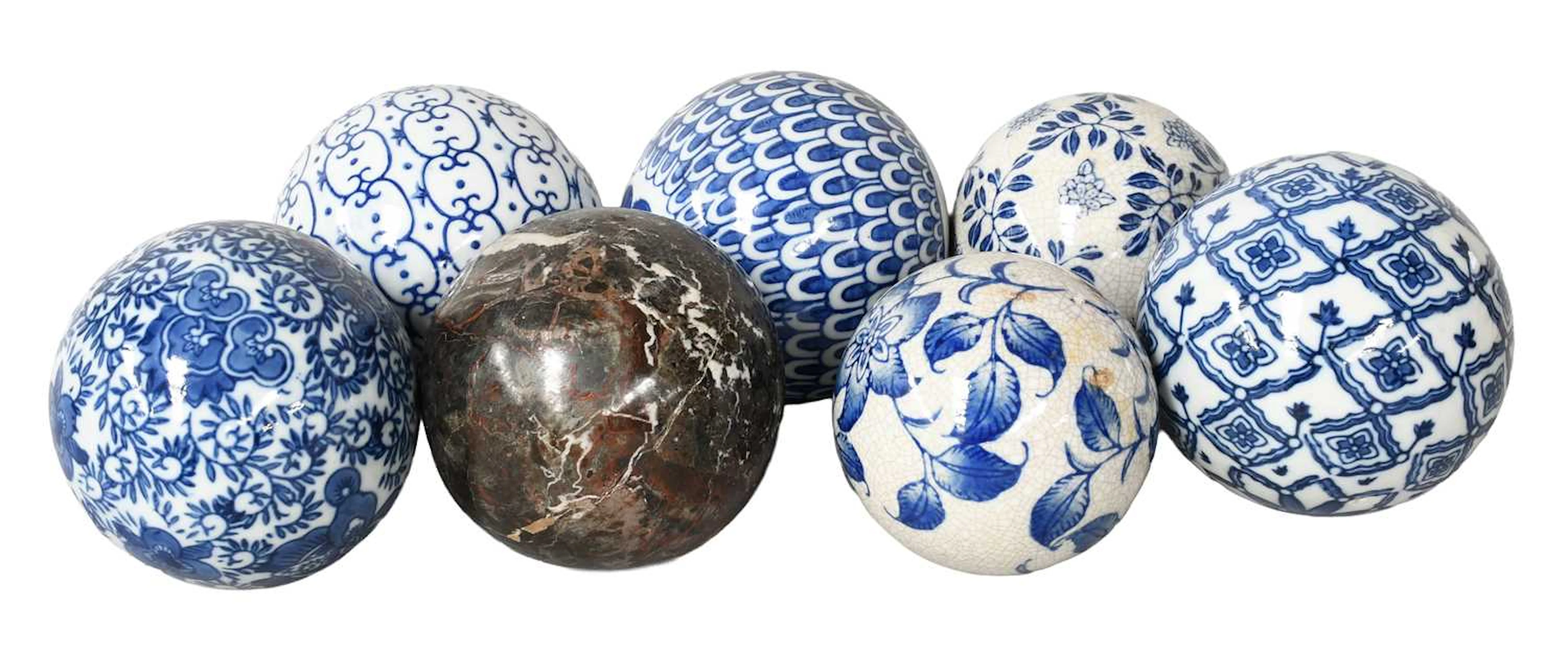 Six Various Porcelain Carpet Bowls, 20th century