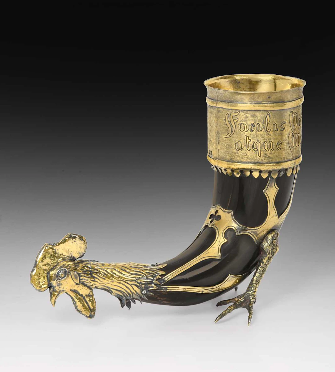 A George V Silver-Gilt Mounted Horn Cup by Sir Bache Cunard, Bt.