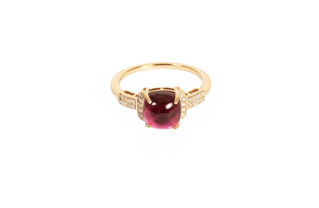 A Tourmaline and Diamond Ring