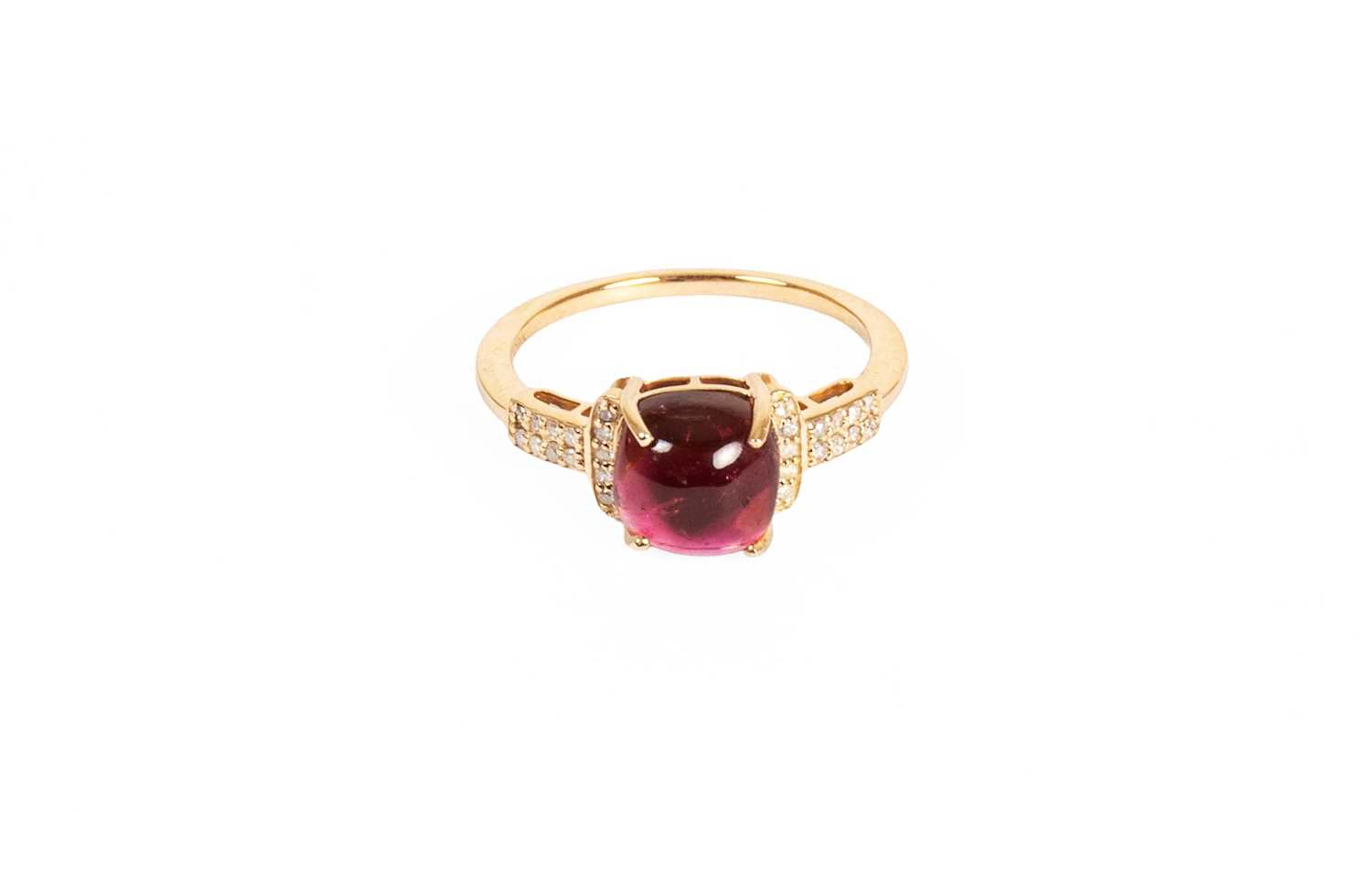 A Tourmaline and Diamond Ring
