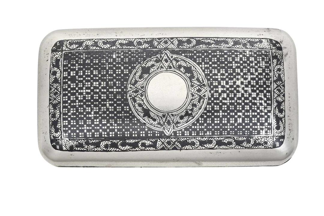 A Russian Silver and Niello Cheroot-Box Probably by N. N. Fyeofilov