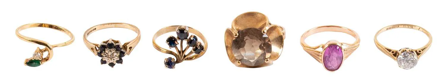 Six Gem Set Rings