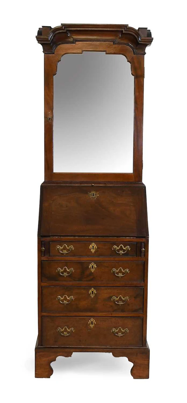 A George III-Style Mahogany Bureau Bookcase