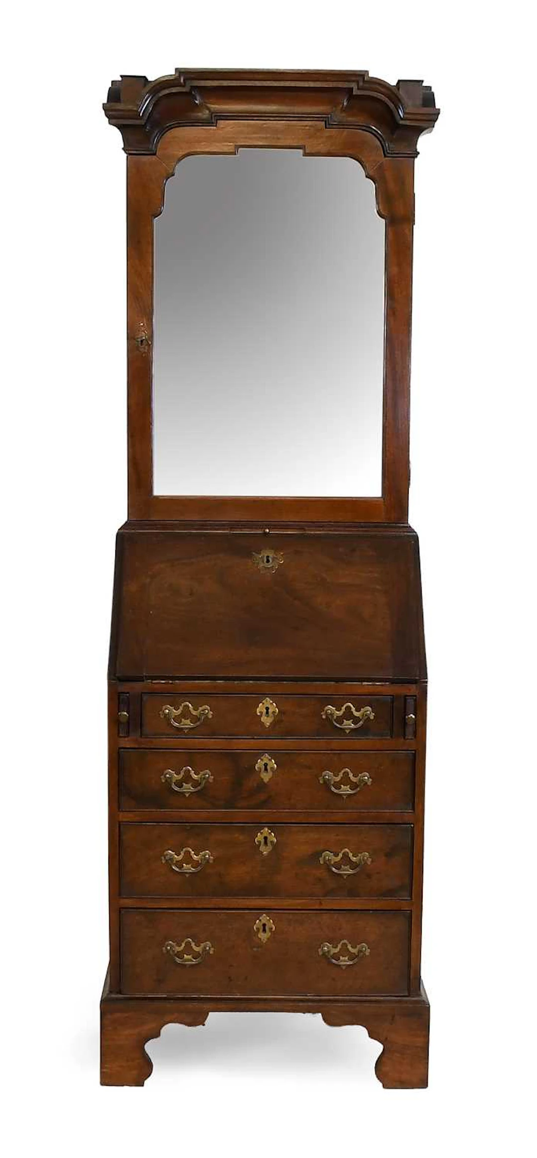 A George III-Style Mahogany Bureau Bookcase