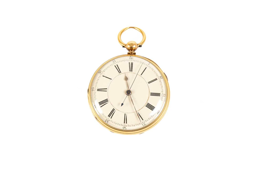 An 18 Carat Gold Open Faced Chronograph Pocket Watch, signed J Williams