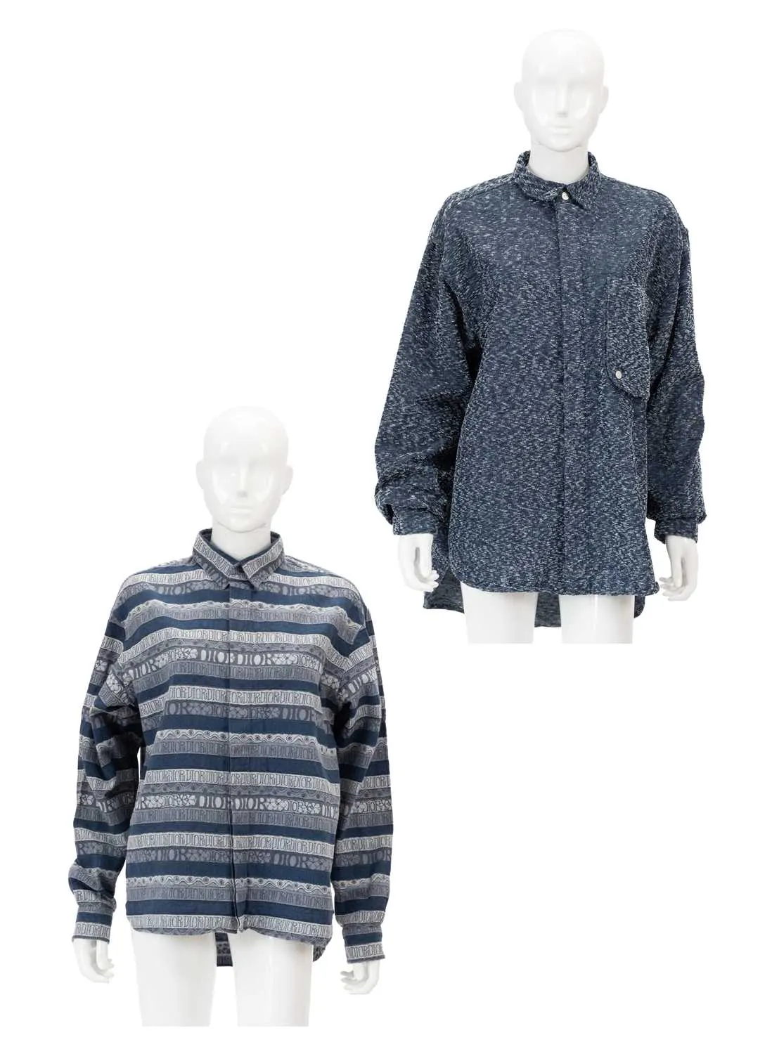 Dior Homme Navy and Grey Woven Button-Down Jacket, Dior Homme Navy