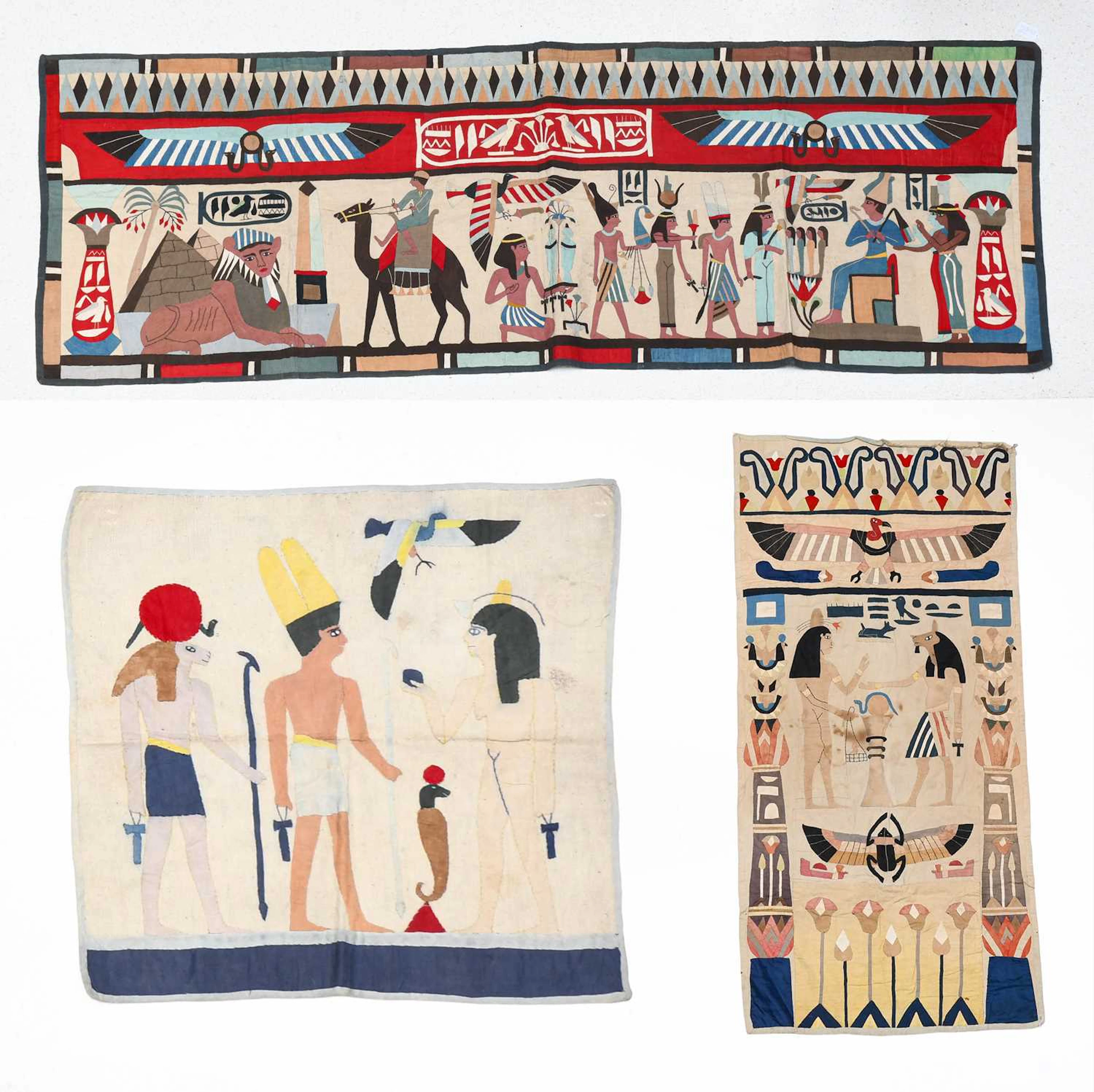 Circa 1920/30s Egyptian Revival Appliqué Panels