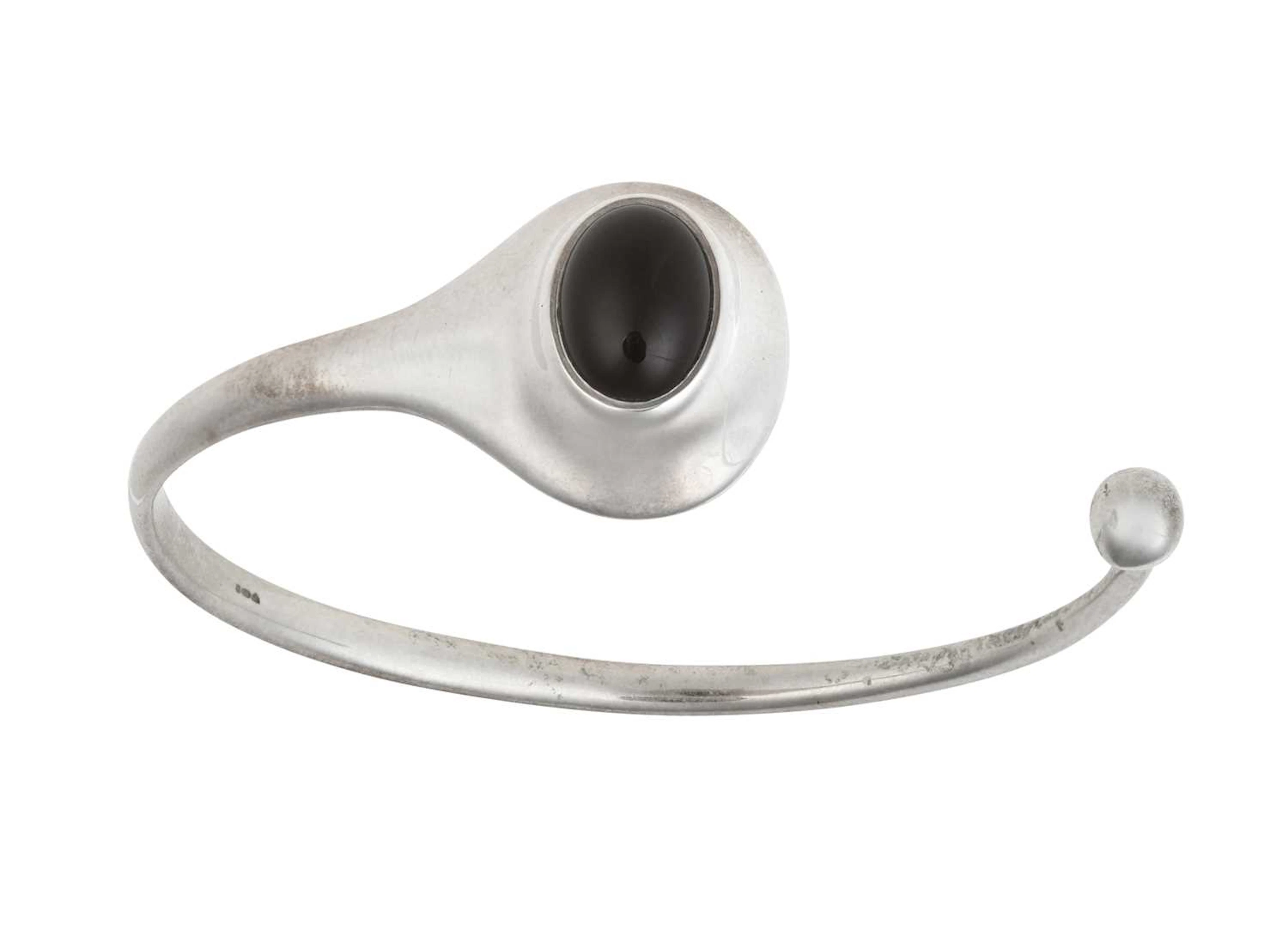 A Silver Onyx Torque Bangle, designed by Vivianna Torun Bülow-Hübe