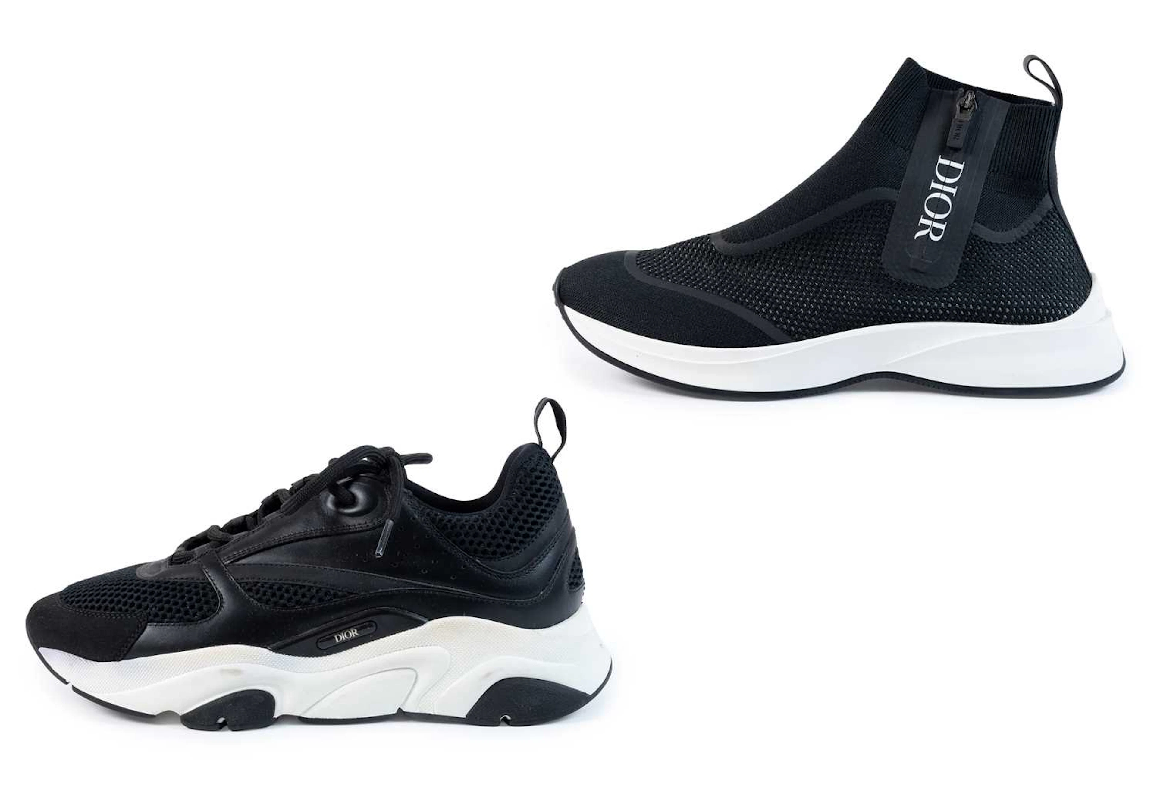 Dior B25 High Top Trainers in Black, Dior B22 Low Top Black and White