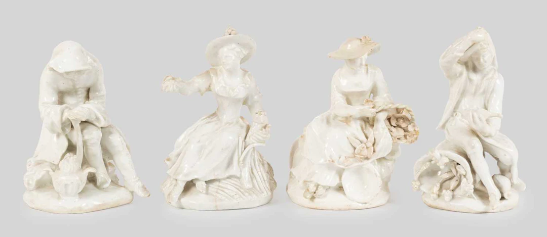 A Set of Four Bow Porcelain Figures of the Rustic Seasons, circa 1755