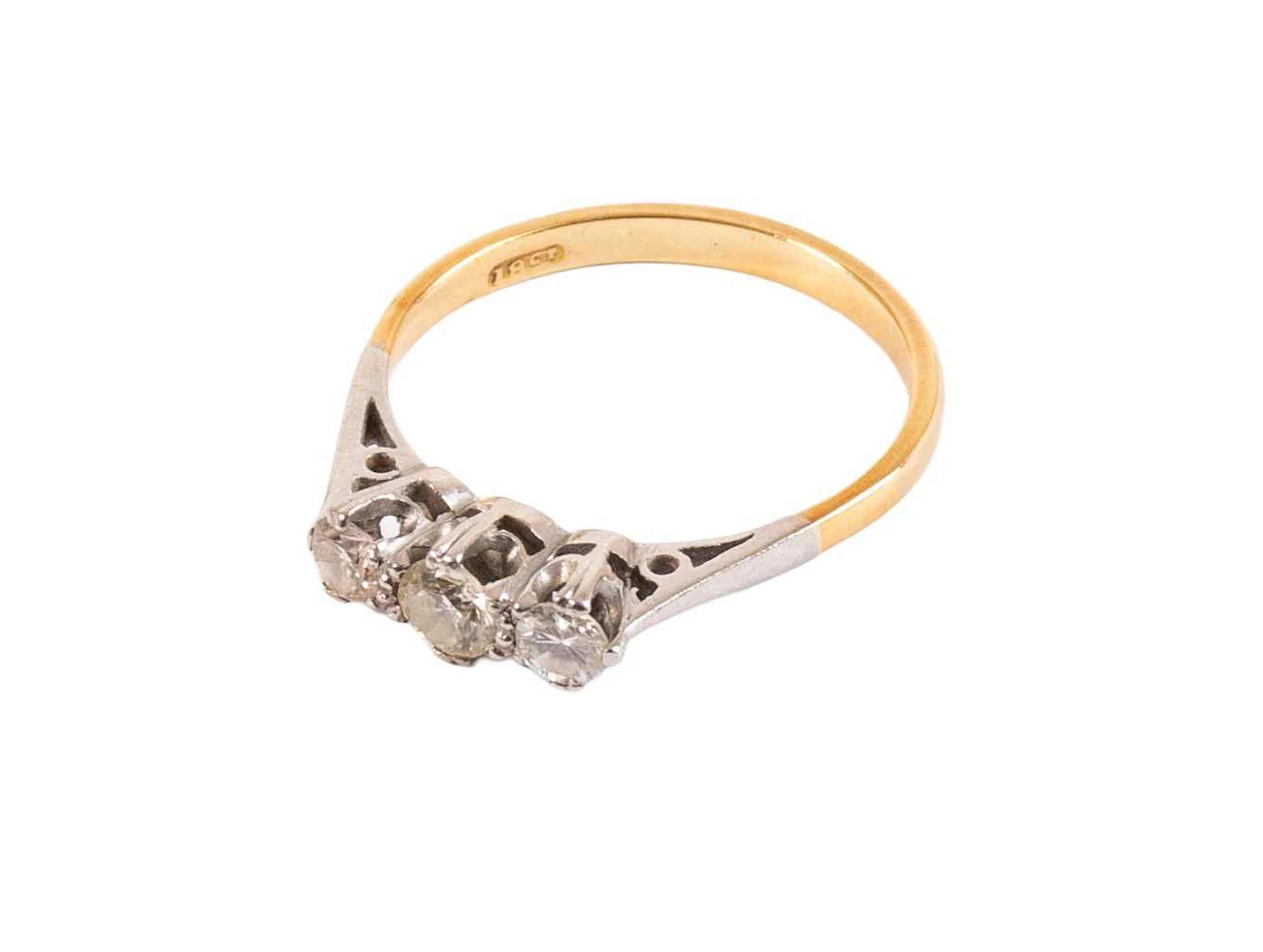 A Diamond Three Stone Ring