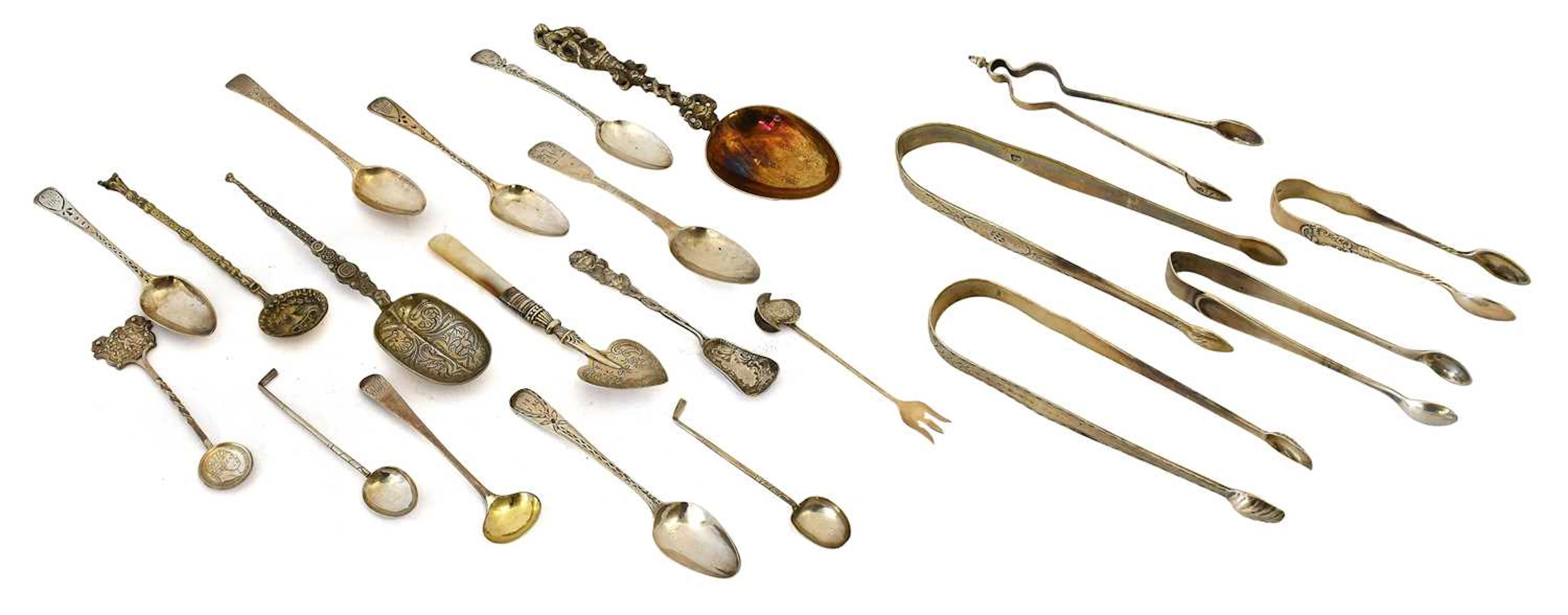 A Collection of George II and Later Silver Flatware, Together With