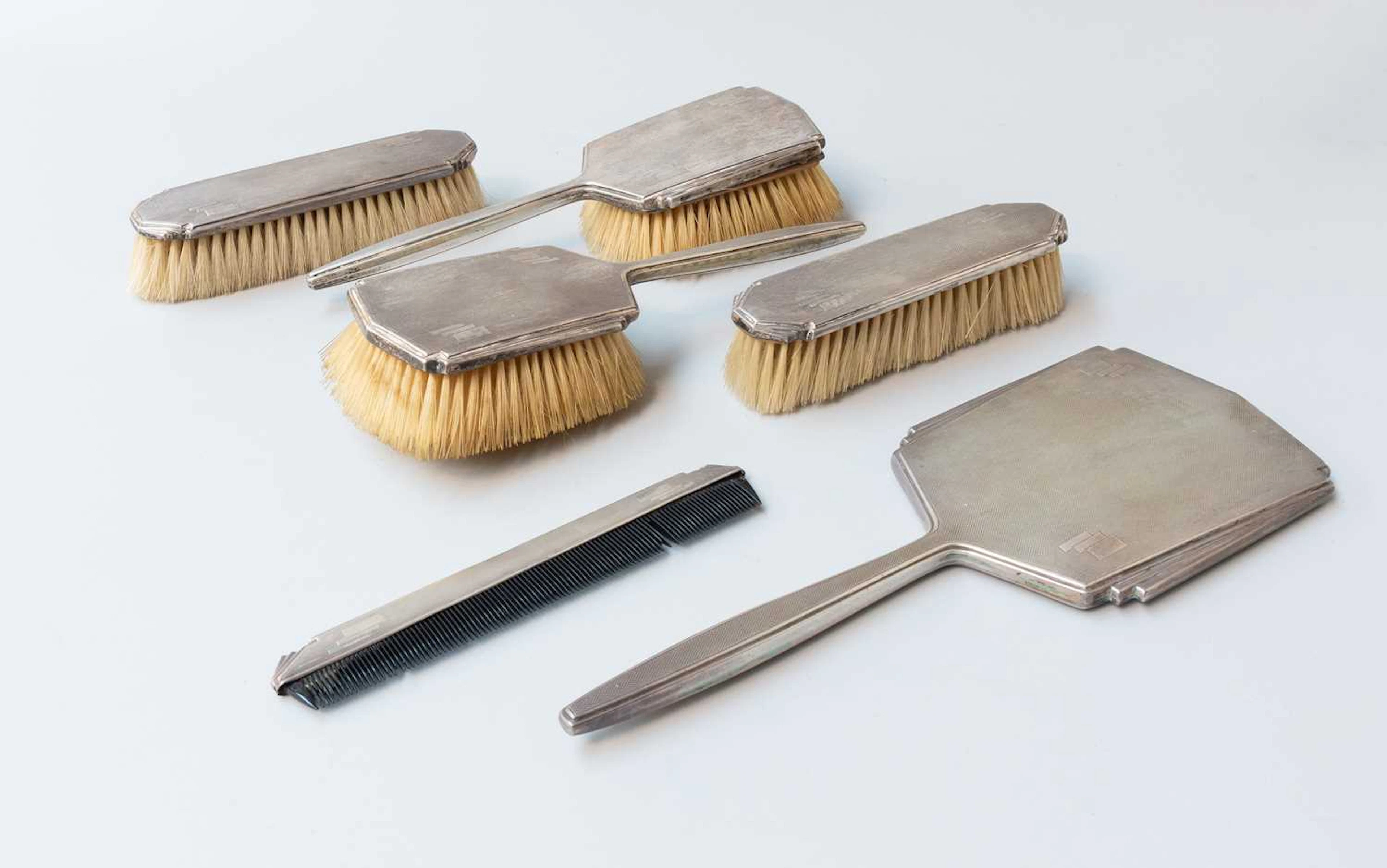 A Six-Piece Silver Dressing-Table Service
