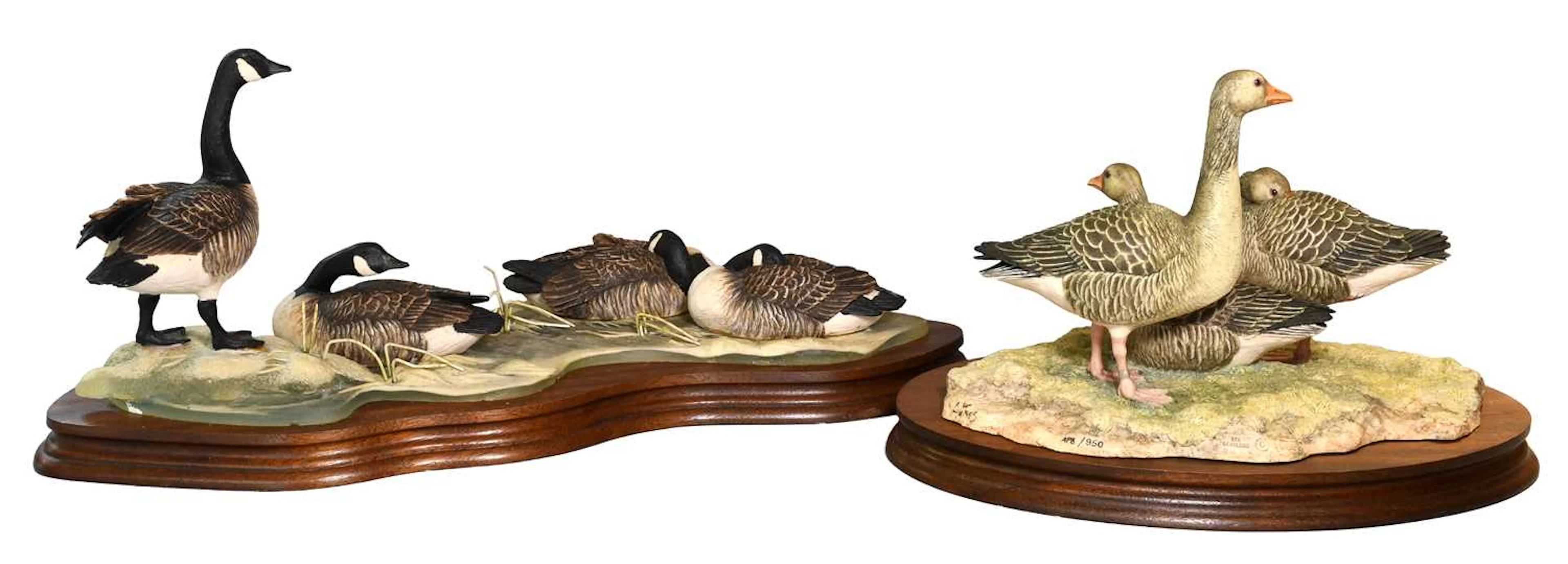 Border Fine Arts Geese Models Comprising: 'Greylag Geese'