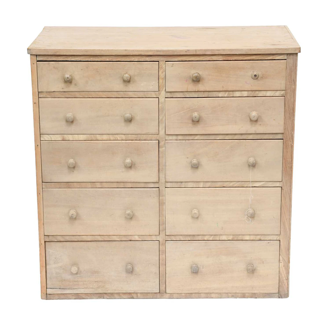 A Ten Drawer Pine Chest