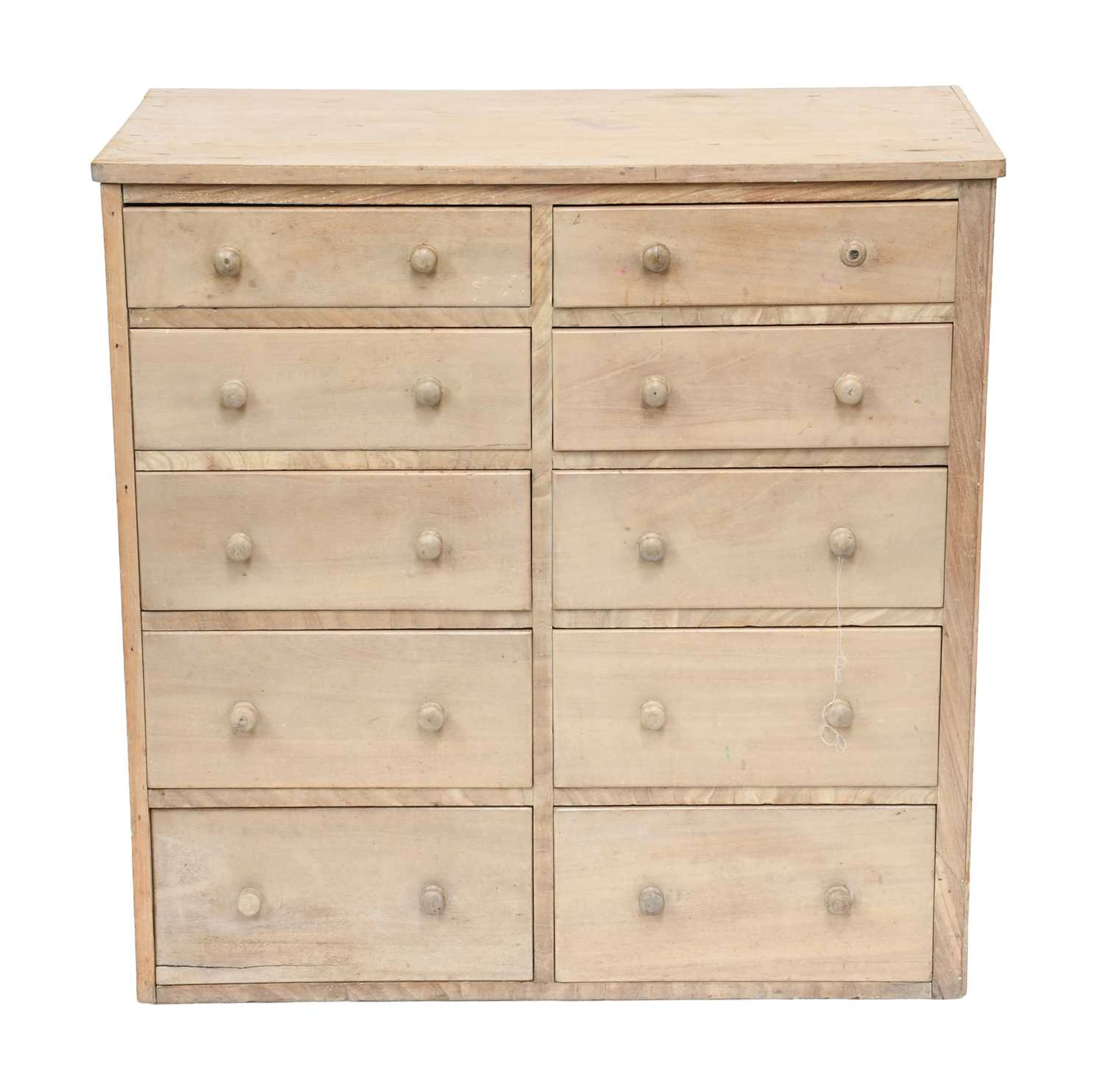A Ten Drawer Pine Chest