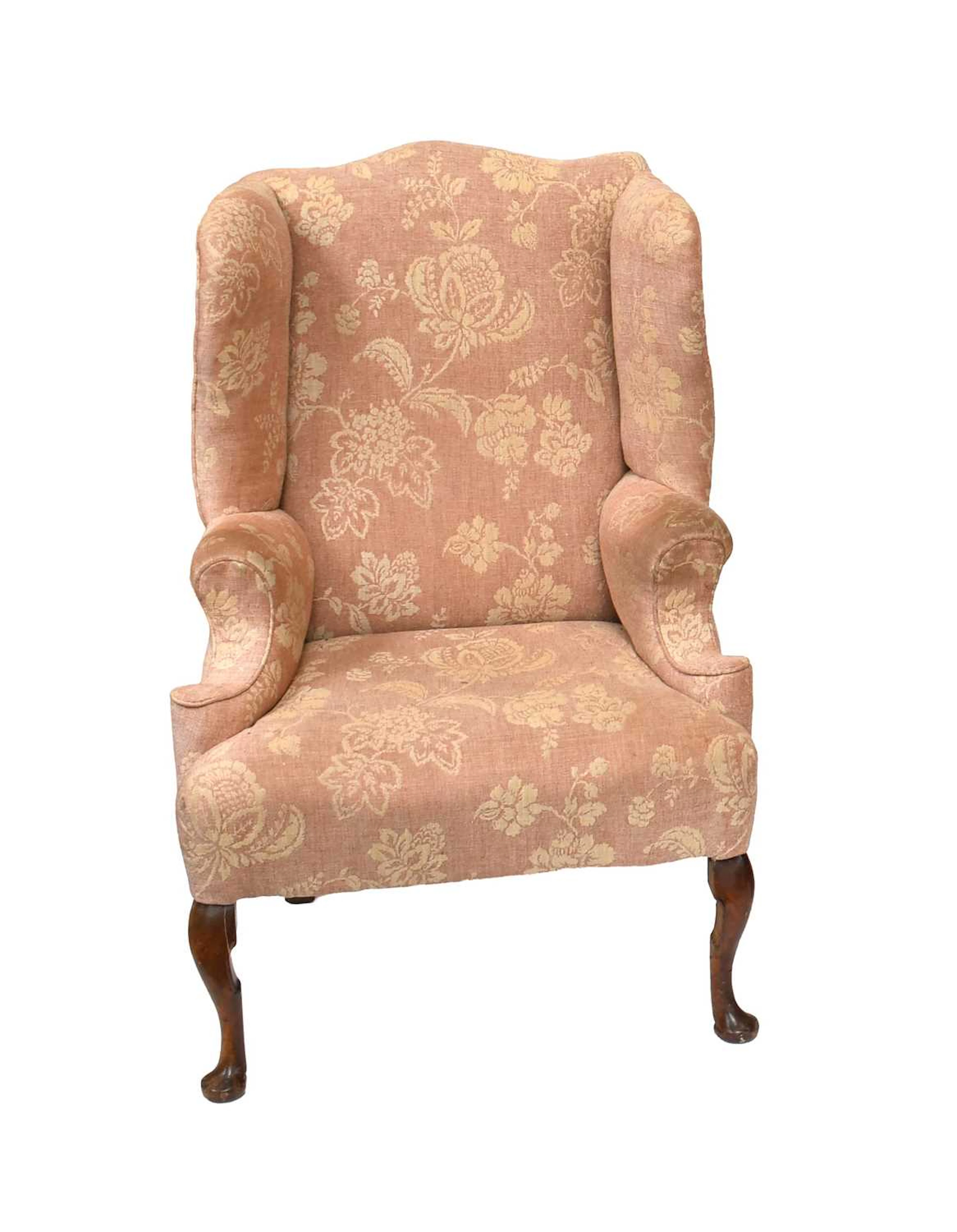 A Mahogany Framed Wing Armchair