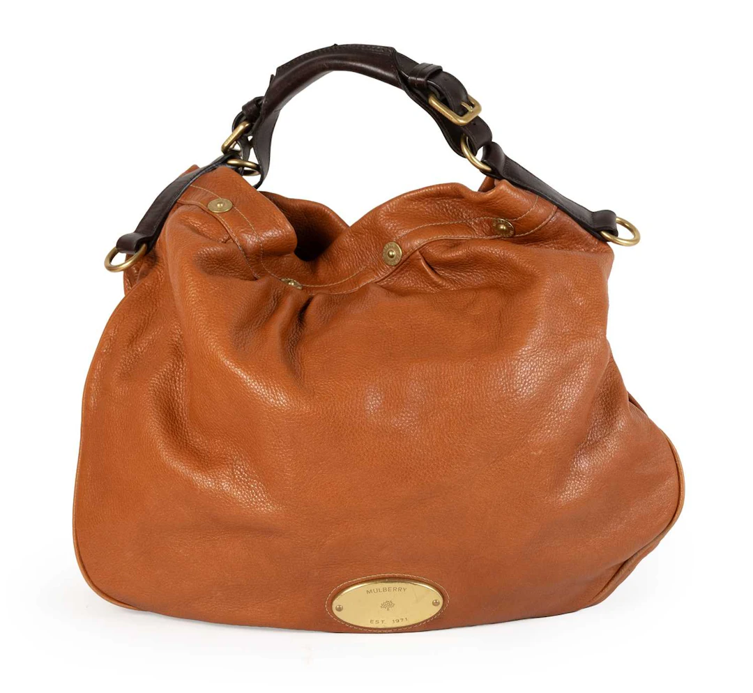 Mulberry Tan Leather Scotchgrain Mitzy Hobo Bag