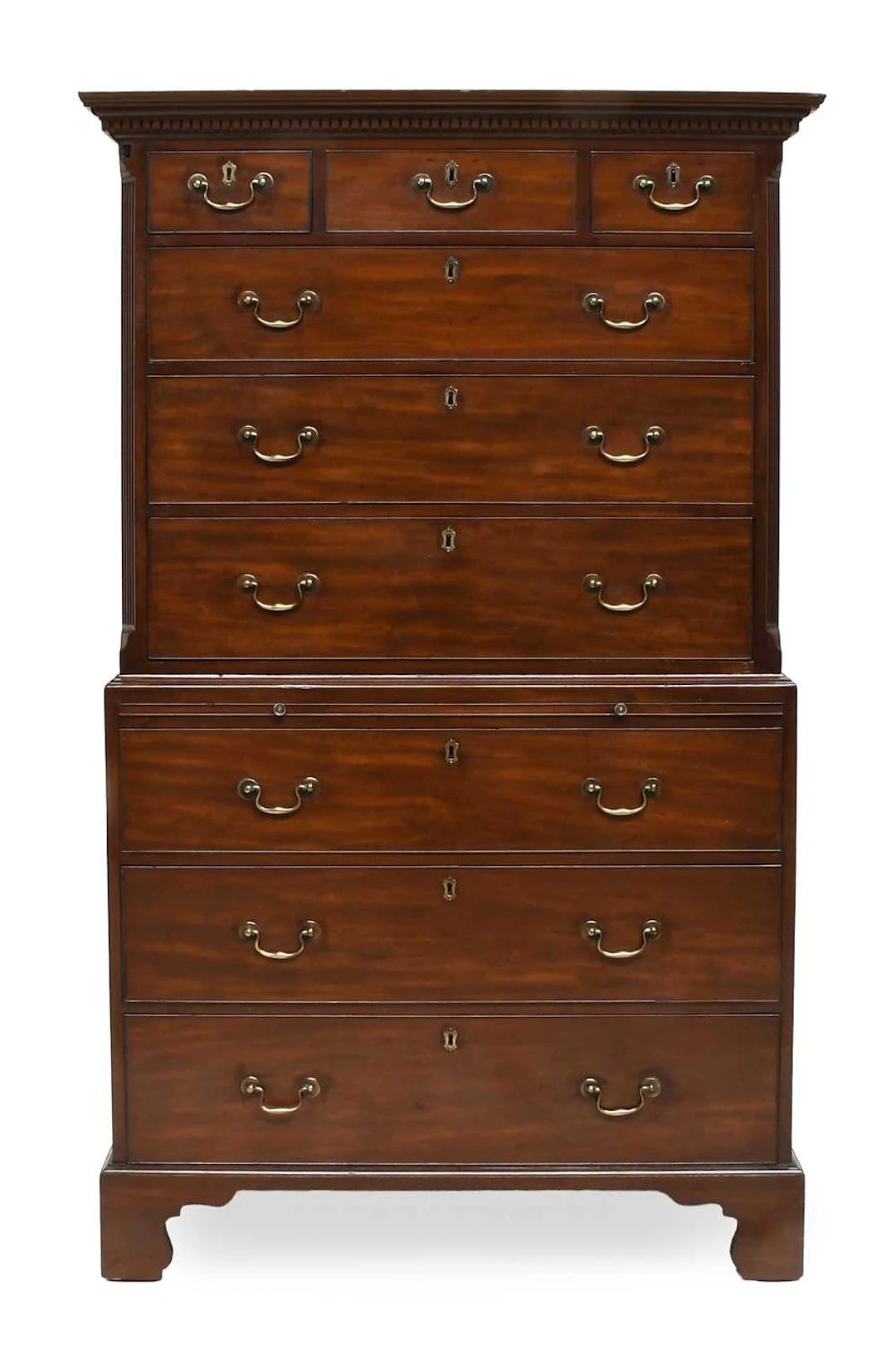 A George III Mahogany Chest on Chest, early 19th century