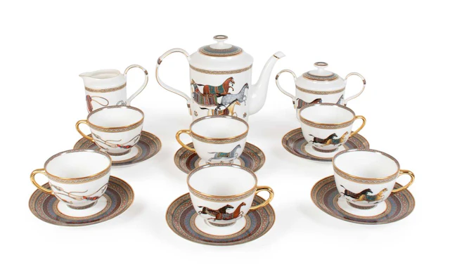 Hermès "Cheval d'Orient" Porcelain Coffee Service, by Nathalie Rolland-Huckel