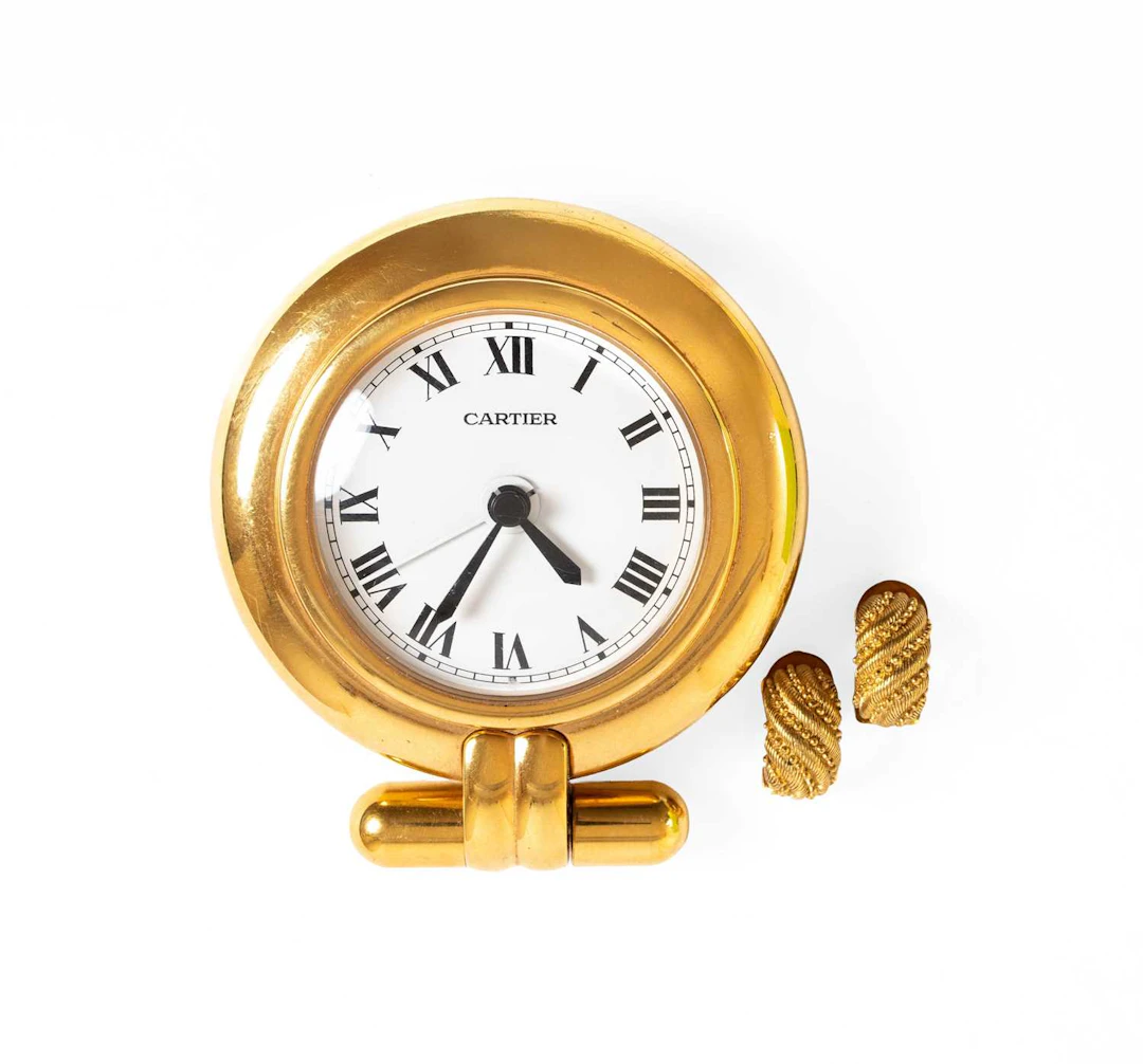 A Cartier Alarm Quartz Timepiece, signed Cartier, Paris, 1990's