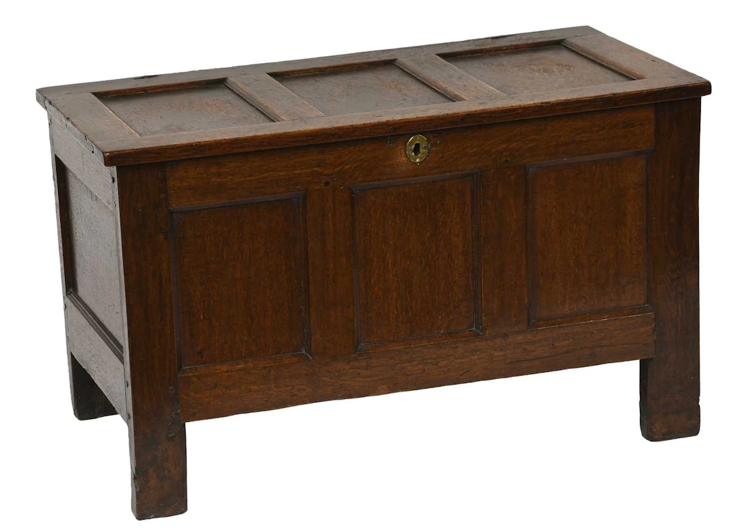 An Oak Three-Panel Coffer of Small Proportions, 18th Century